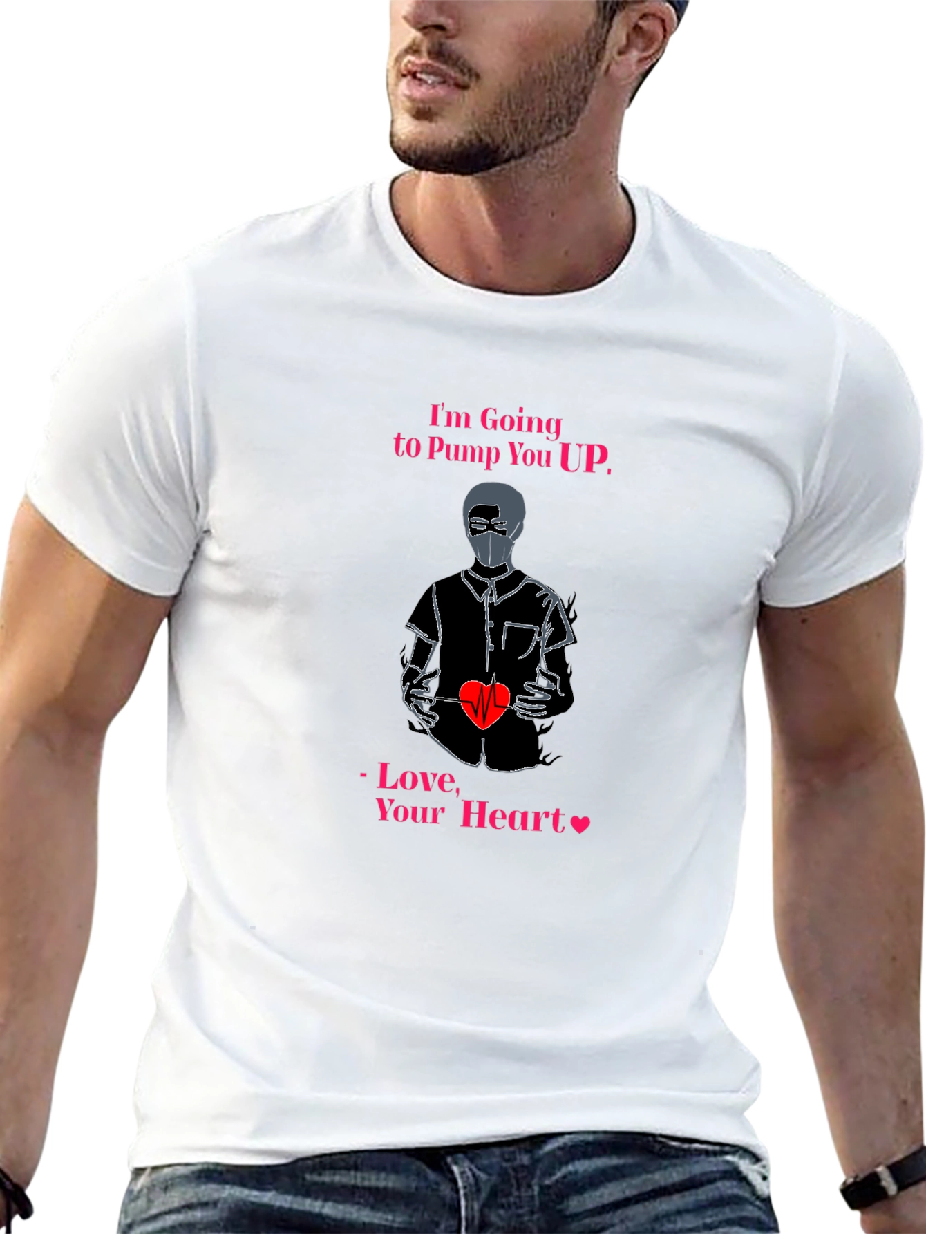 Pump You Up Heart Graphic T-Shirt
