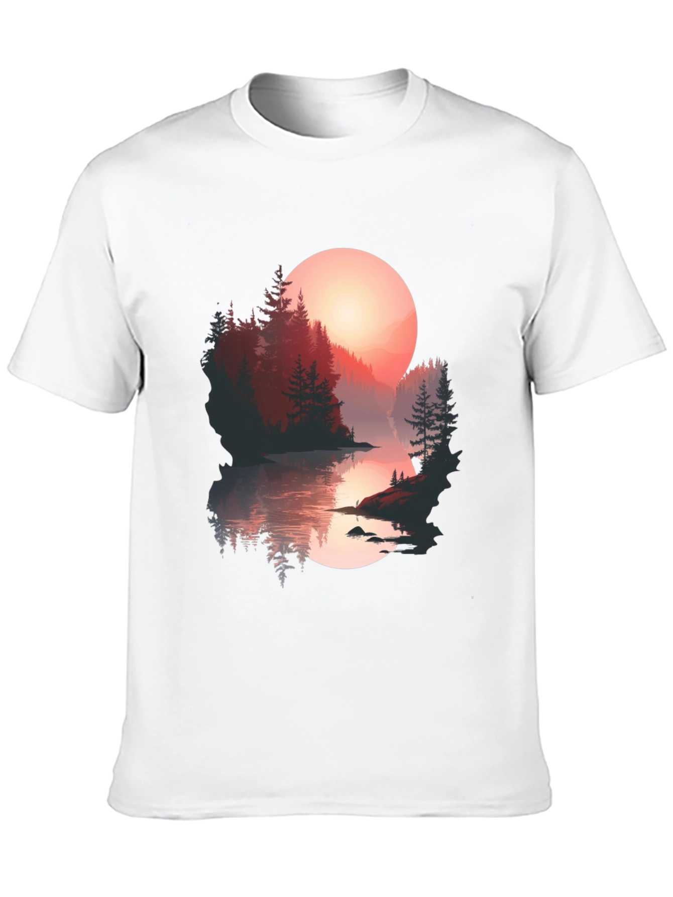 Sunset Lake Graphic Tee - Nature Lovers T-Shirt