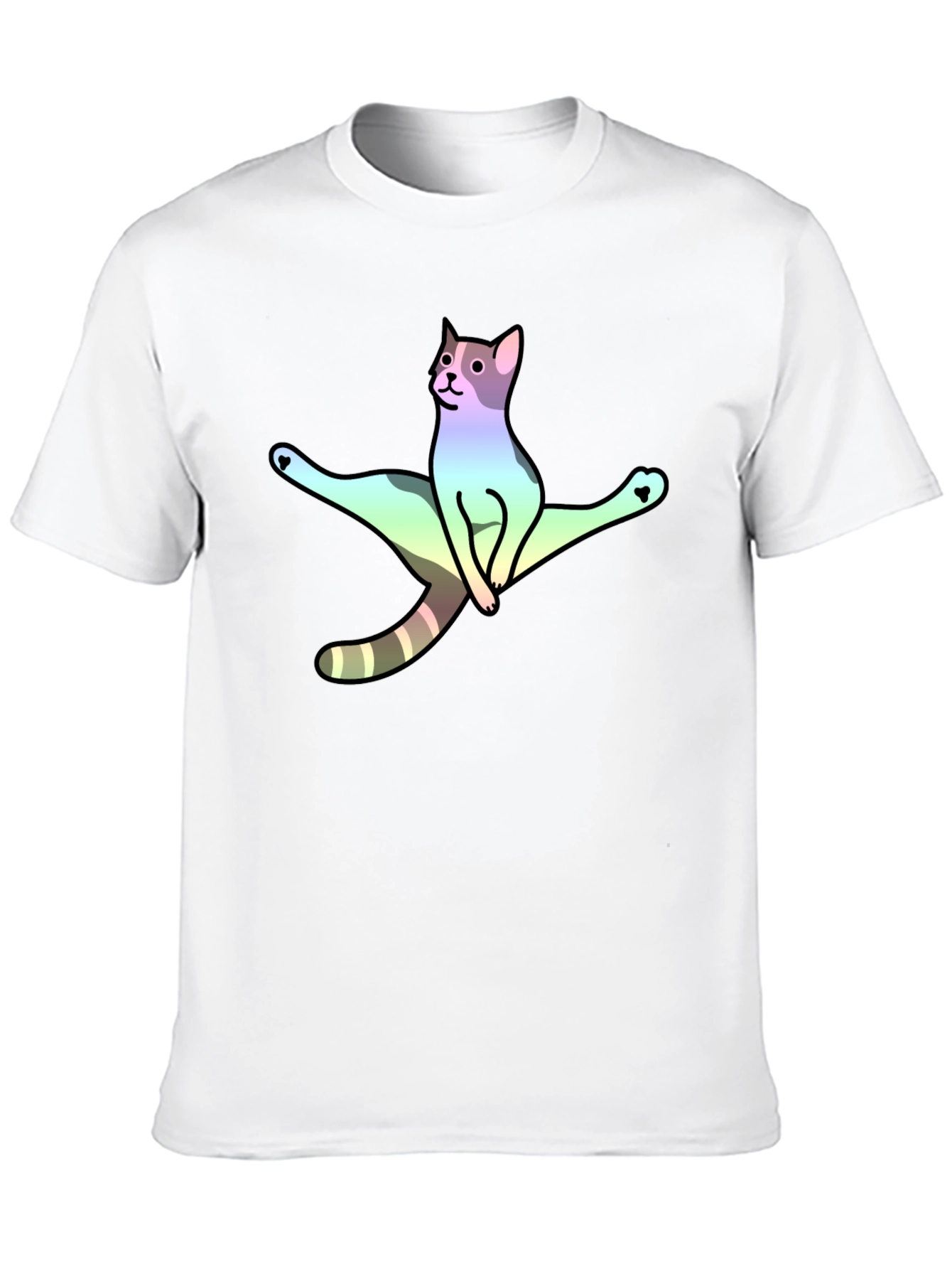 Rainbow Yoga Cat T-Shirt - Flexible Feline Tee