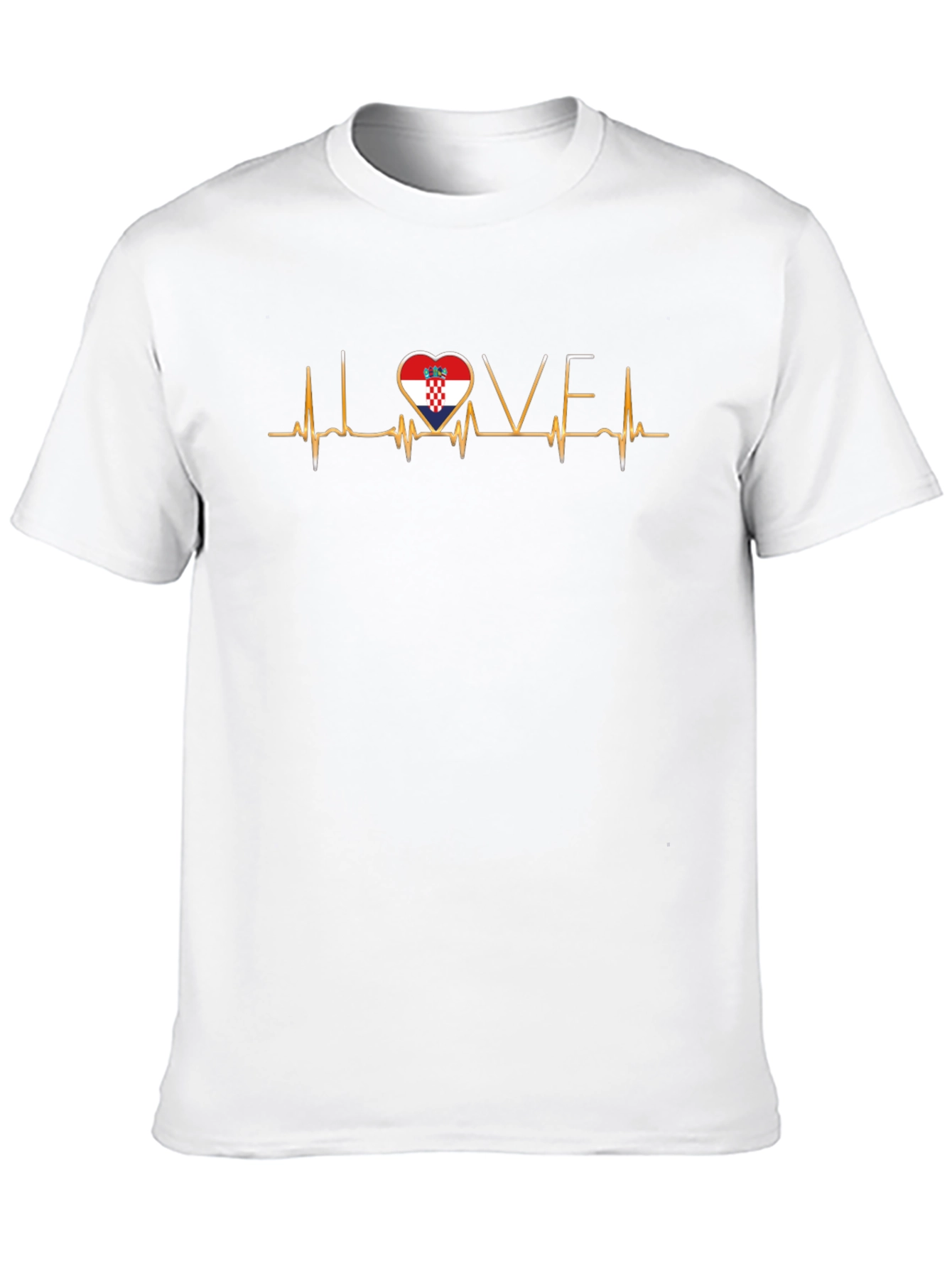 Croatia Heartbeat Love Graphic Tee - Black