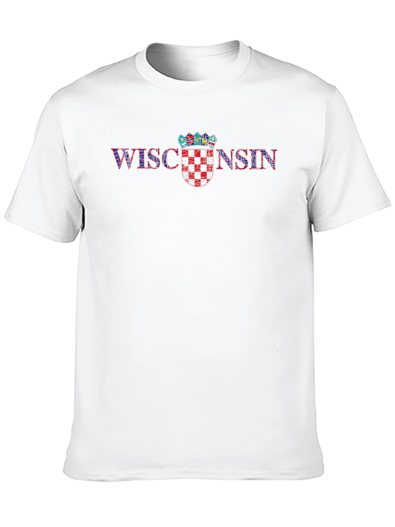 Wisconsin Graphic Tee - Mens Black Crewneck T-Shirt