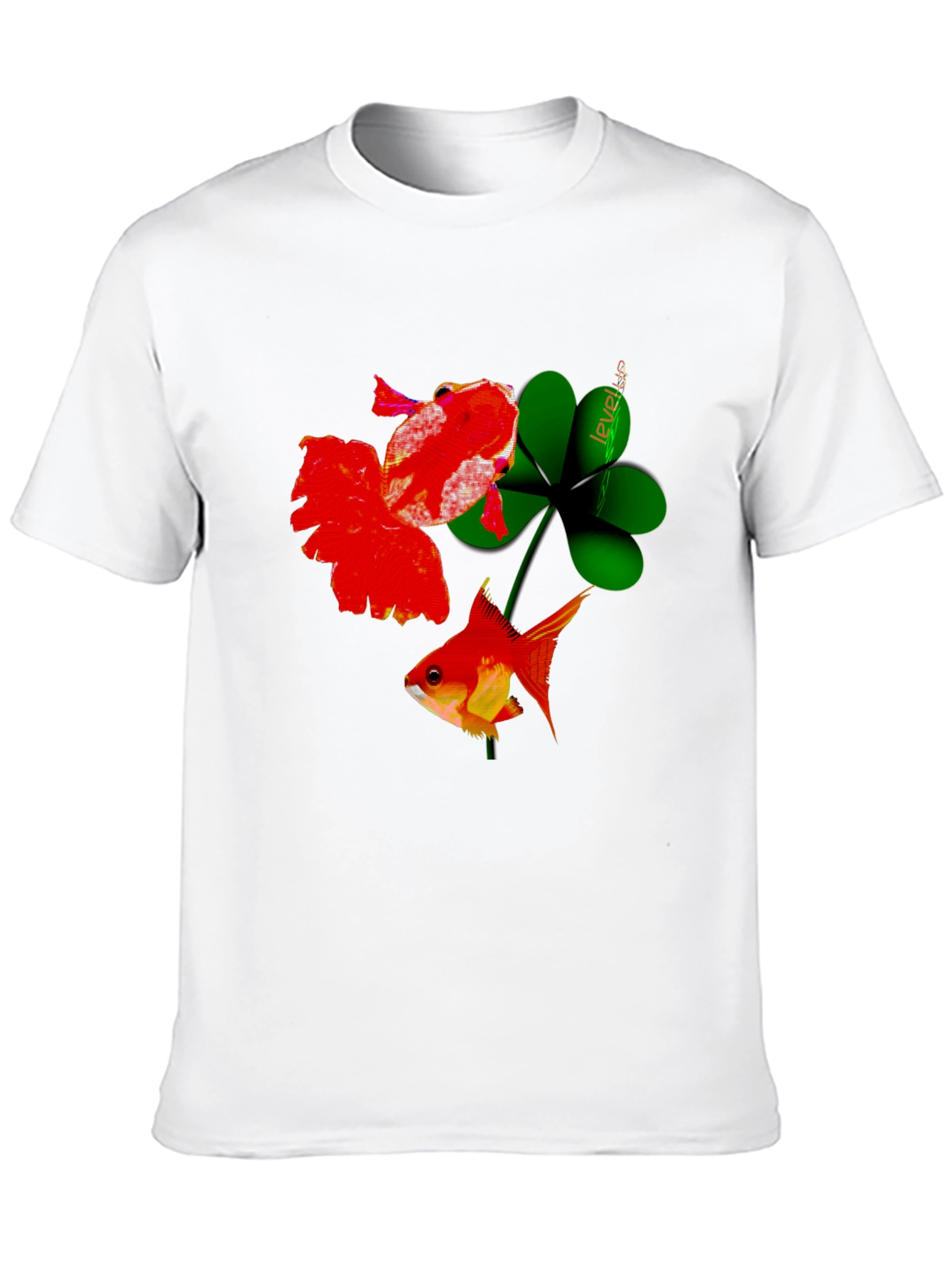 Lucky Goldfish Graphic Tee - Black Cotton T-Shirt