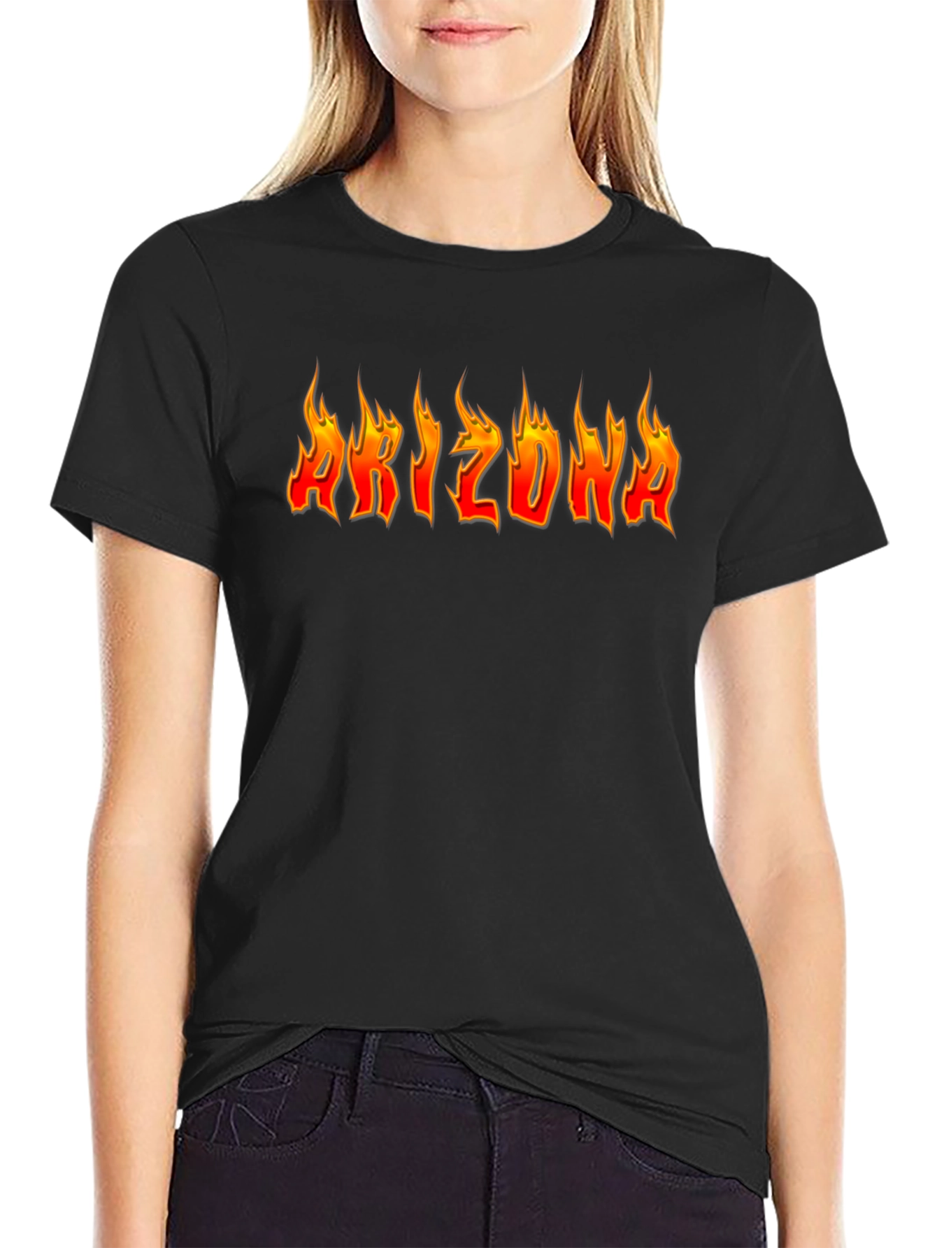 Fiery Arizona Graphic Tee - Black Cotton Blend