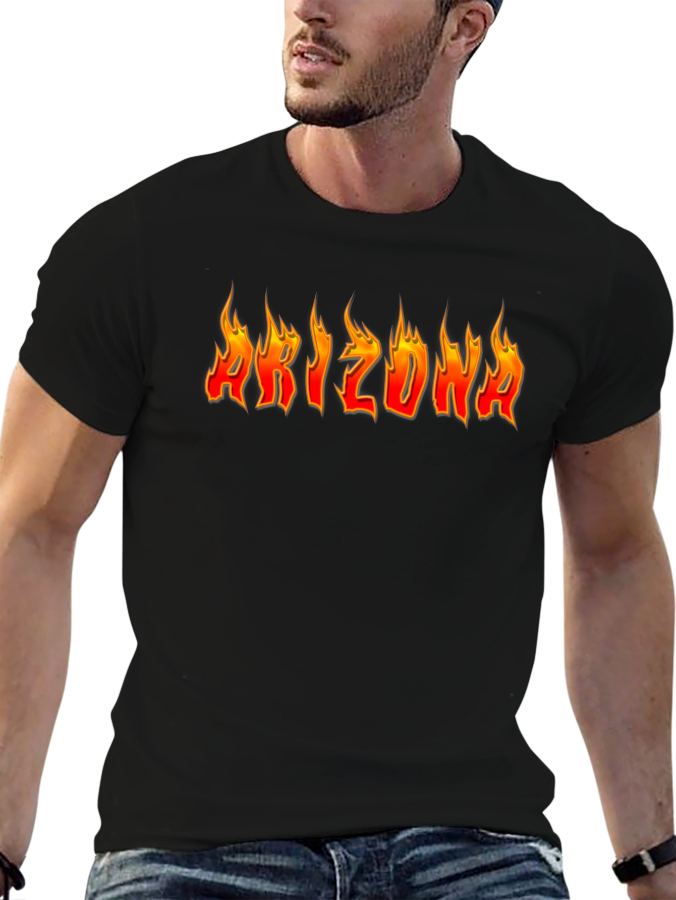 Fiery Arizona Graphic Tee - Black Cotton Blend