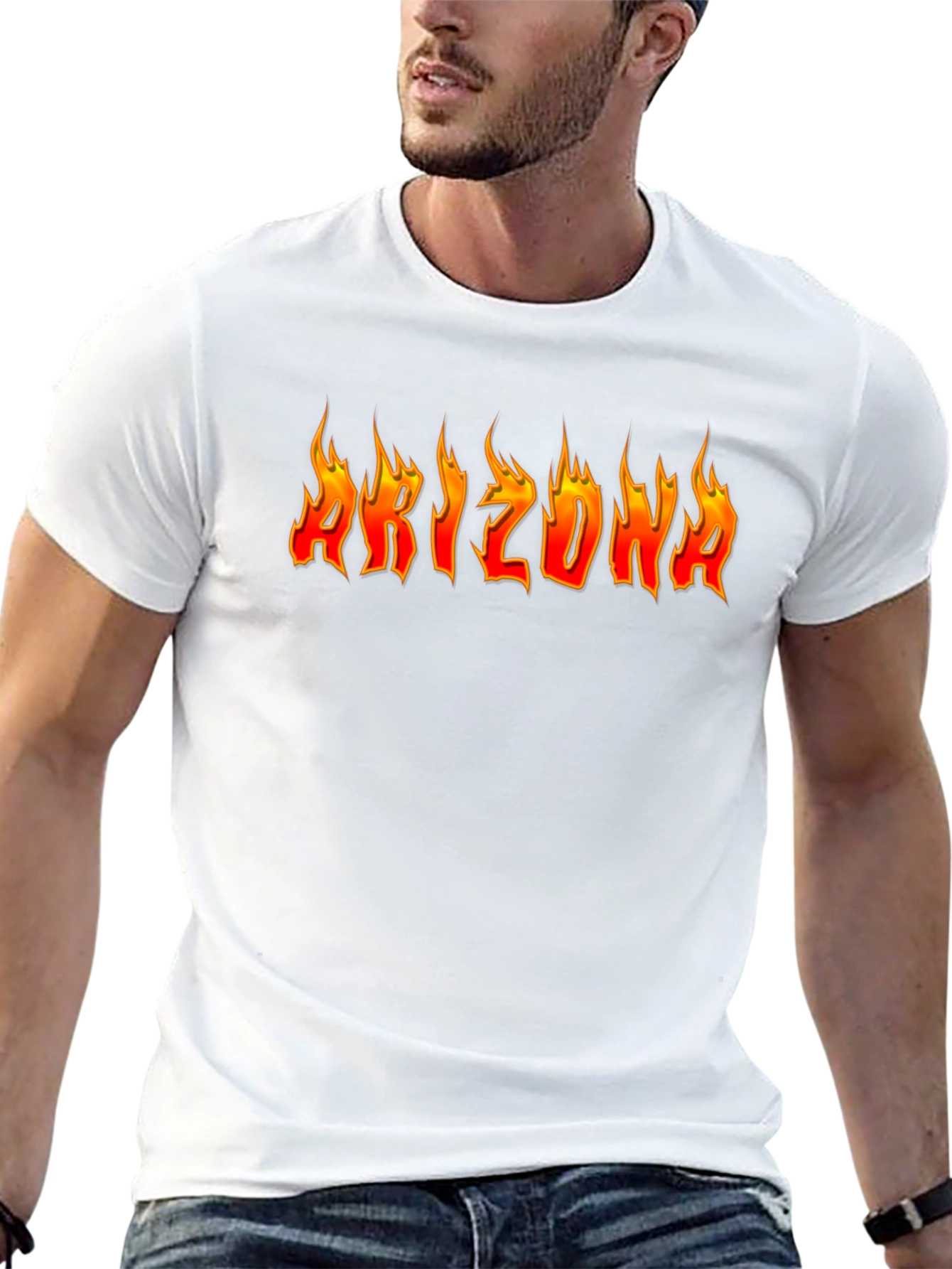 Fiery Arizona Graphic Tee - Black Cotton Blend