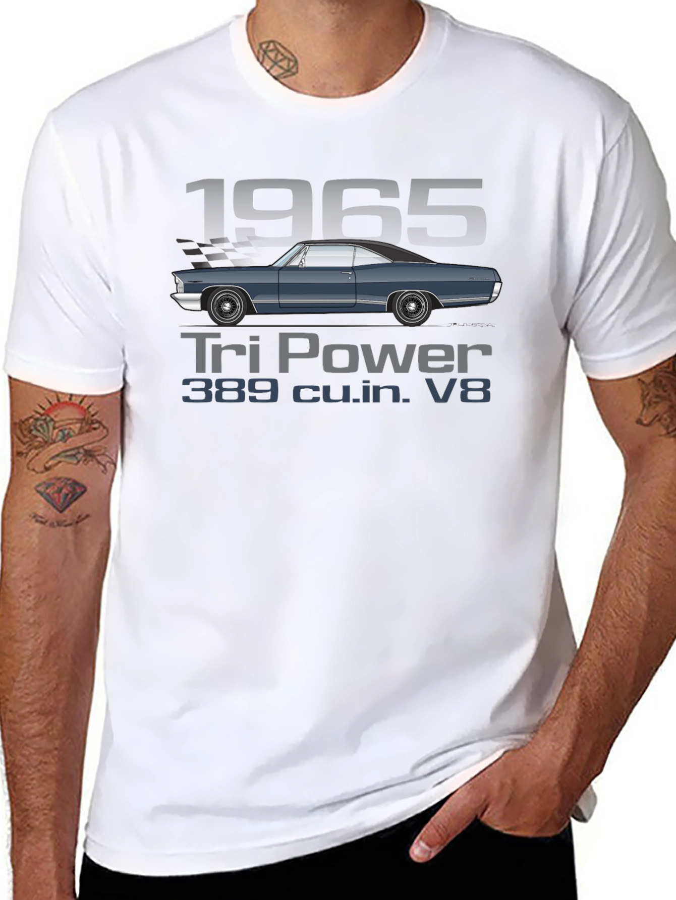 1965 Tri Power V8 Car T-Shirt