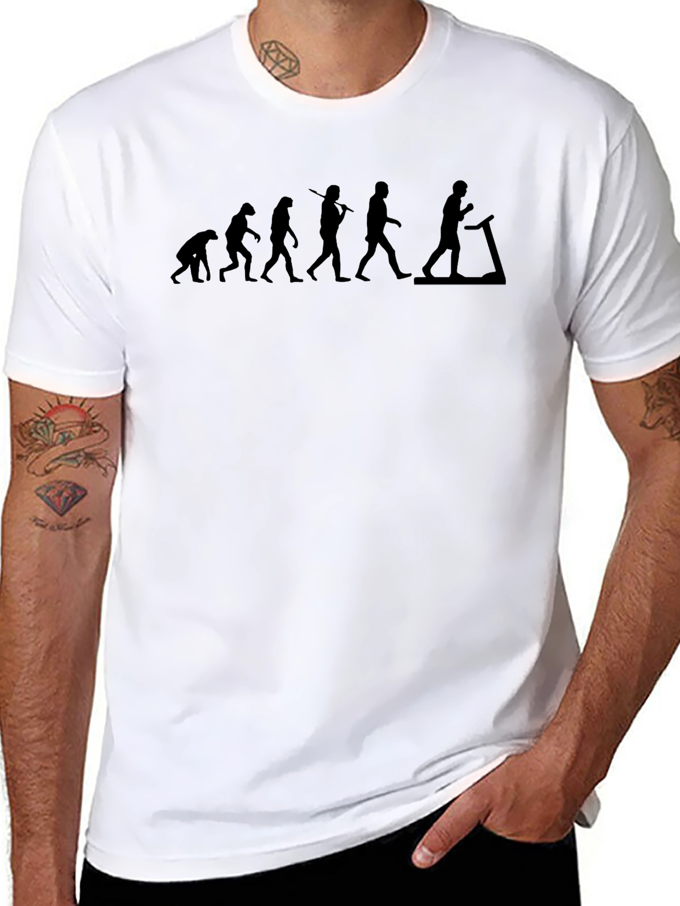 Evolution Treadmill T-Shirt - Humorous Fitness Tee