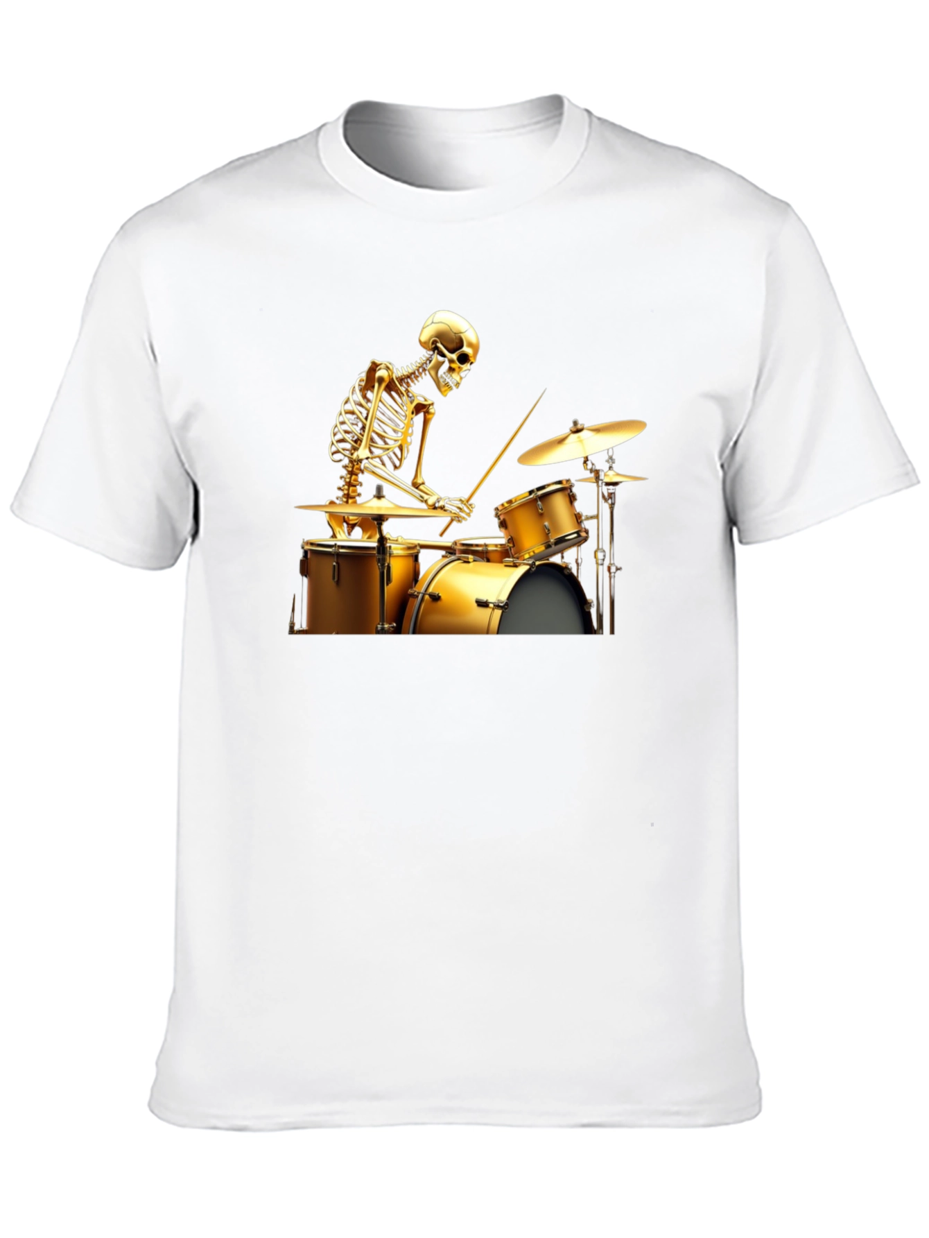 Skeleton Drummer Graphic Tee - Black T-Shirt