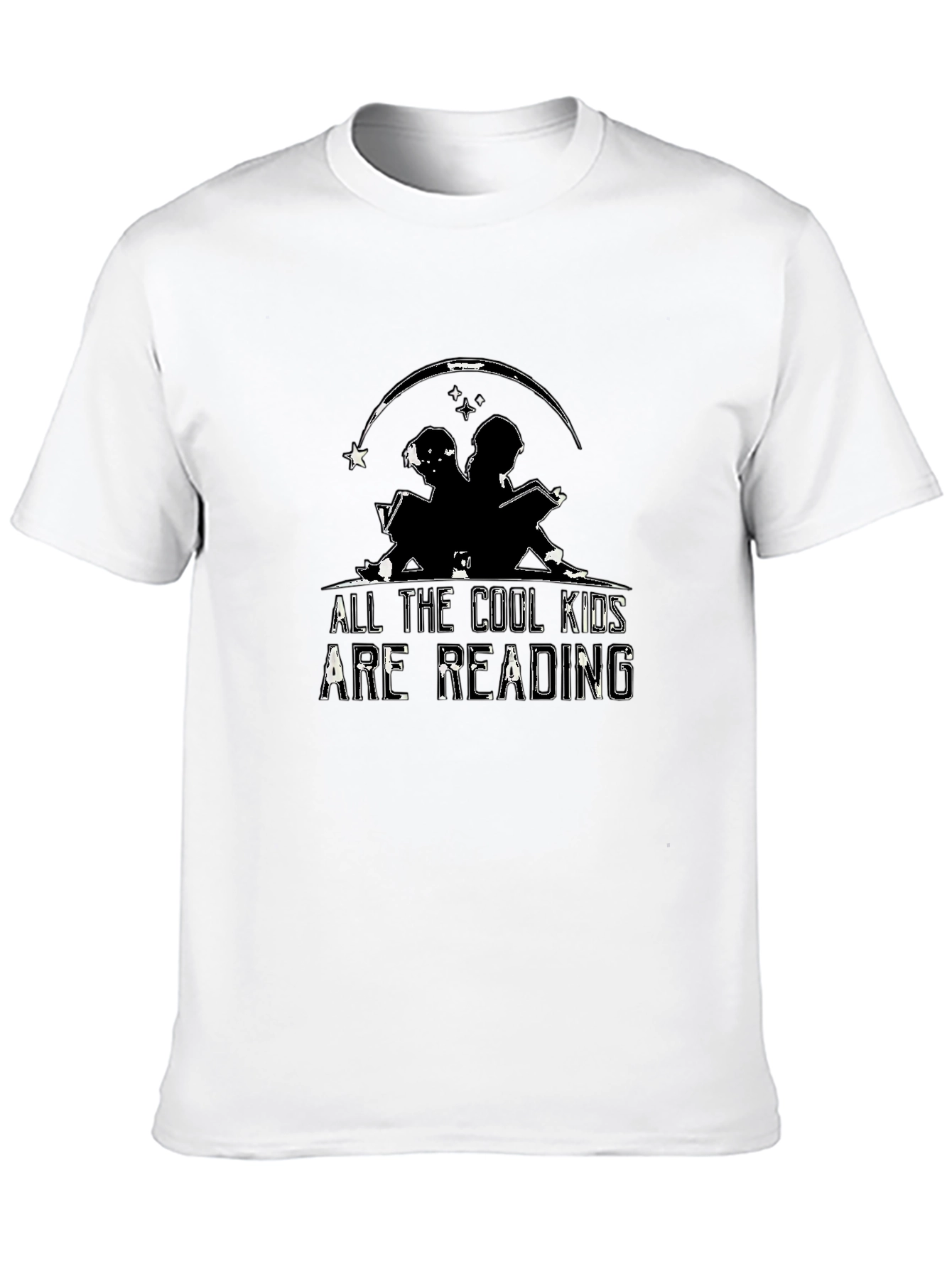 Cool Kids Reading Black Graphic Tee Shirt