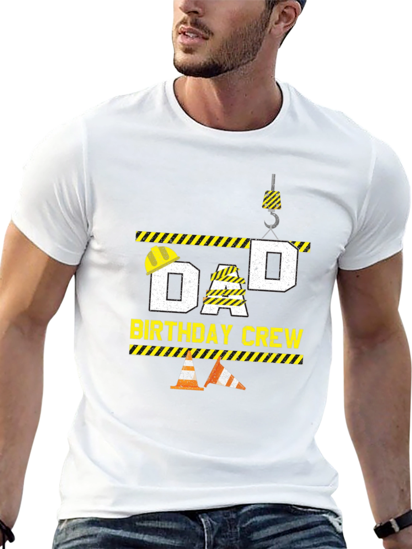 Dad Birthday Crew T-Shirt Construction Theme