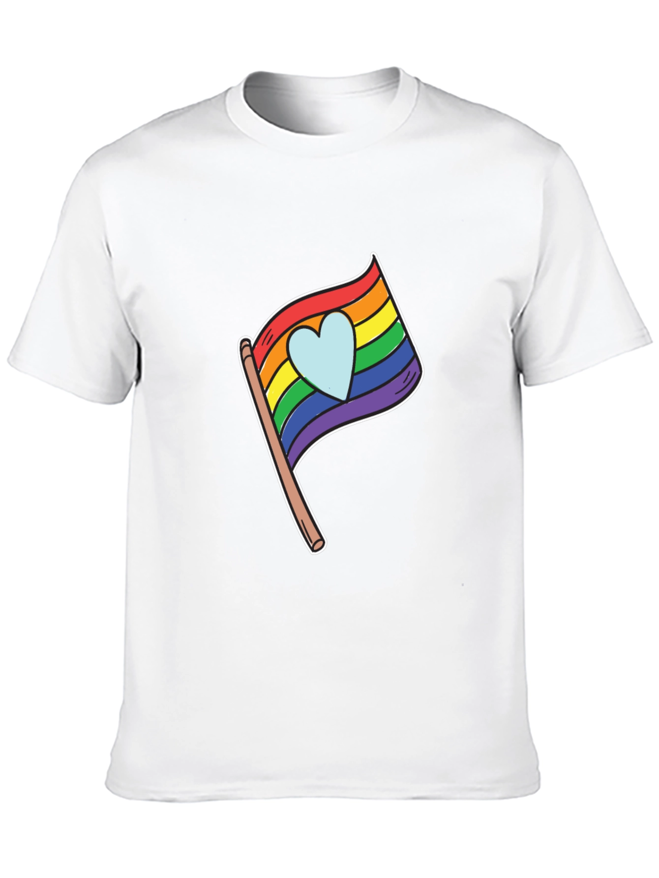 Pride Heart Flag Graphic Black T-Shirt