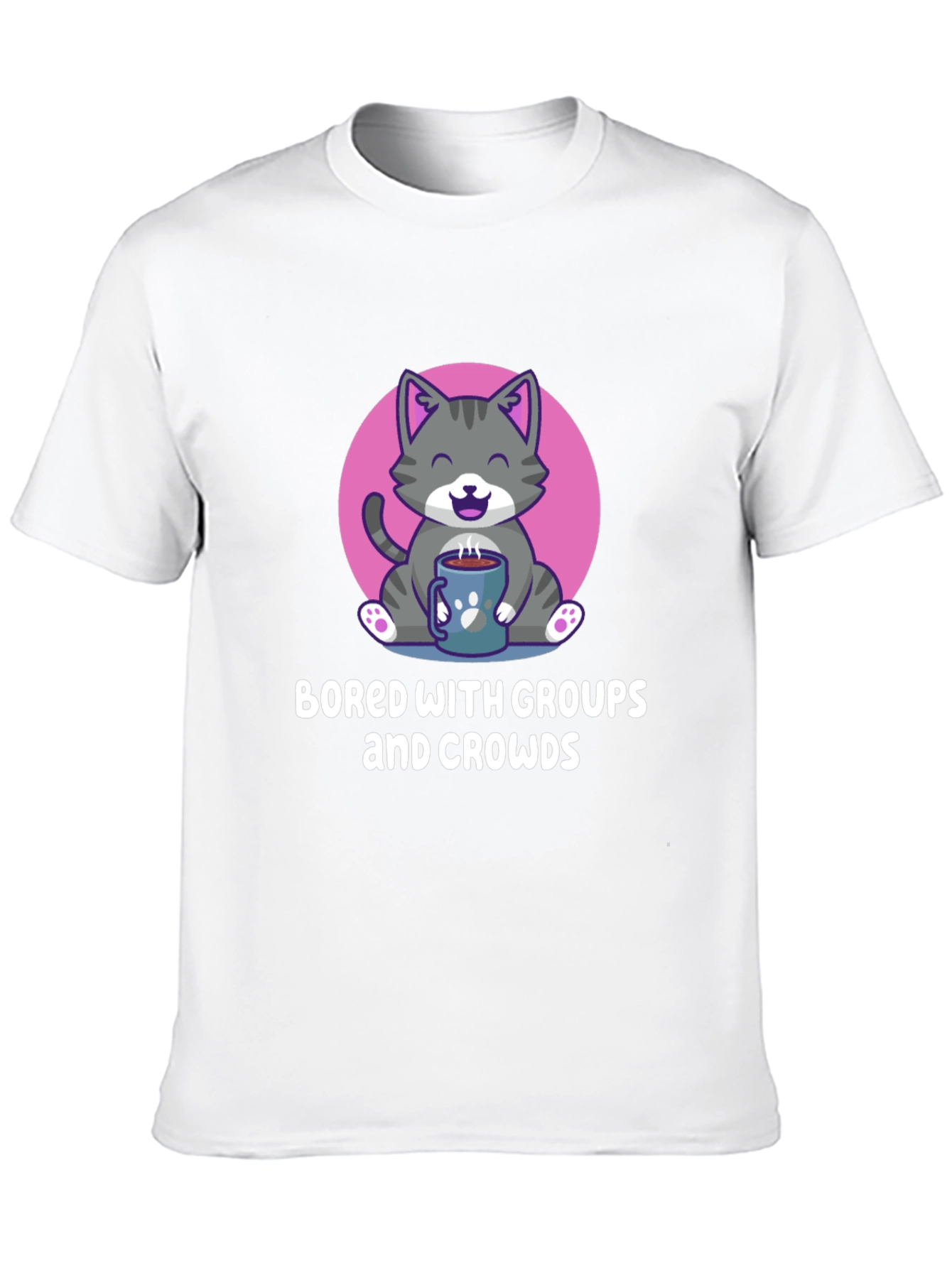 Bored with Groups & Crowds Cat T-Shirt