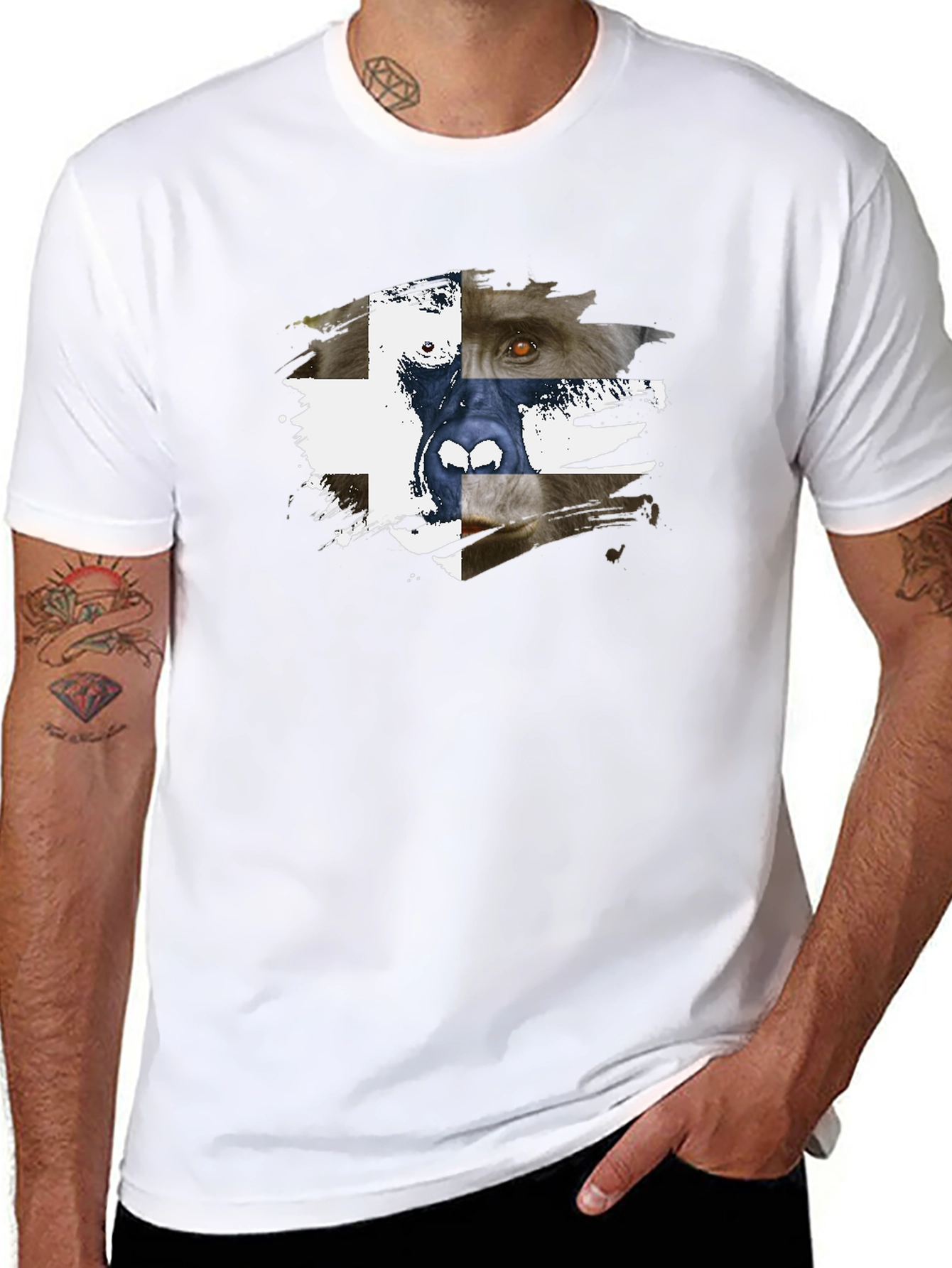 Abstract Animal Graphic Print T-Shirt
