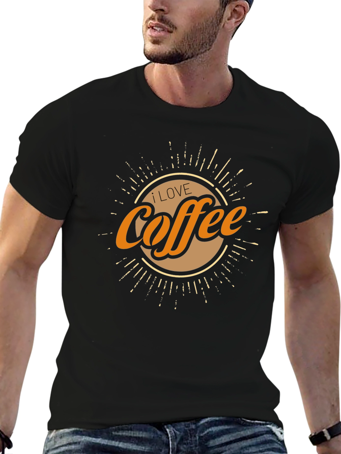 I Love Coffee Graphic Tee - Black