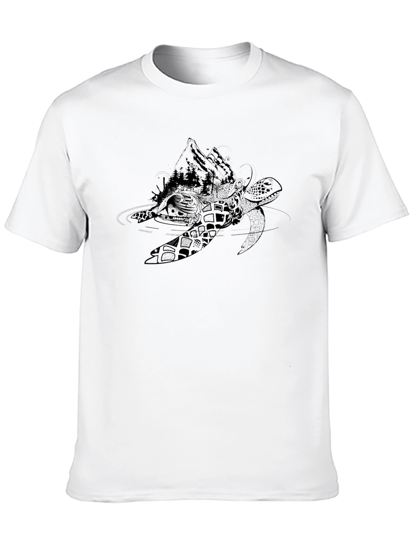 Black Turtle Graphic Tee - Nature Inspired Design