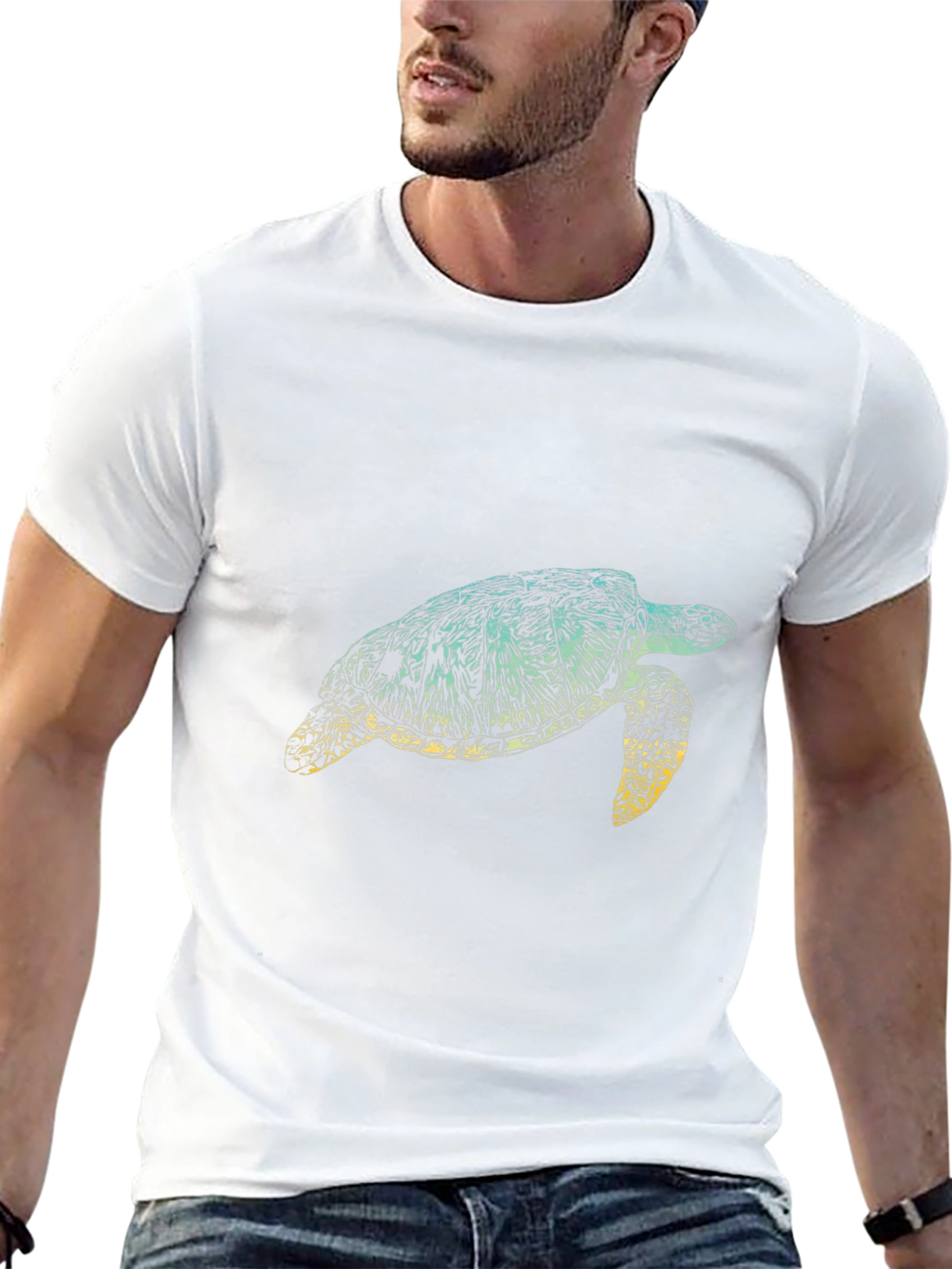 Turtle Graphic Tee - Black Cotton T-Shirt