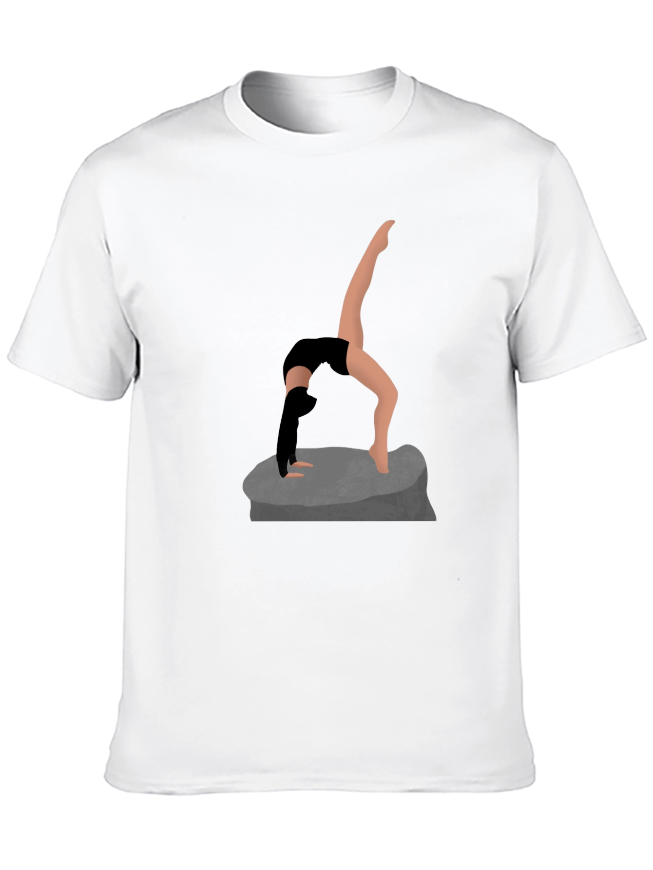 Yoga Pose Graphic Tee - Black Cotton Shirt