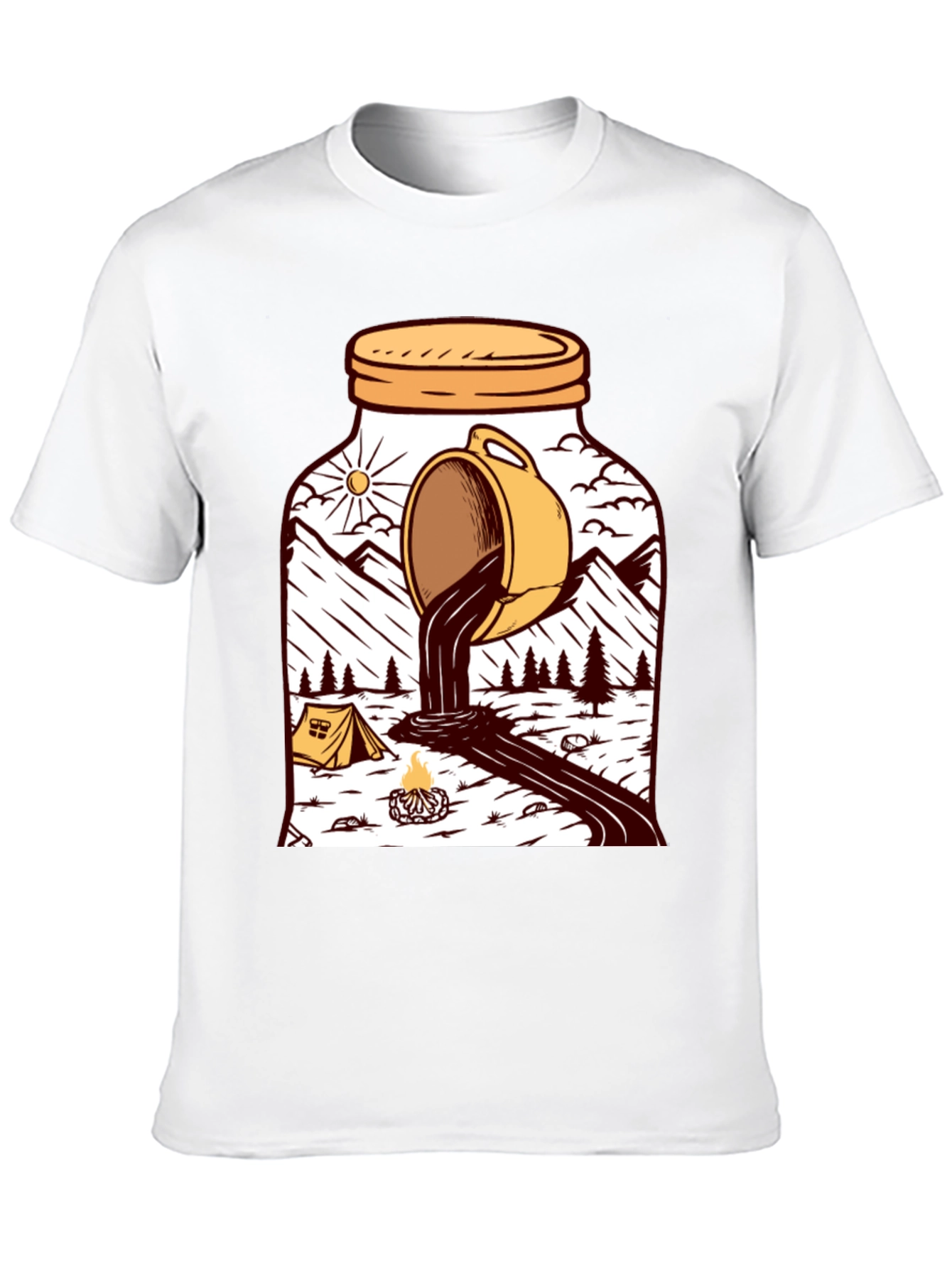 Coffee Camping Graphic T-Shirt