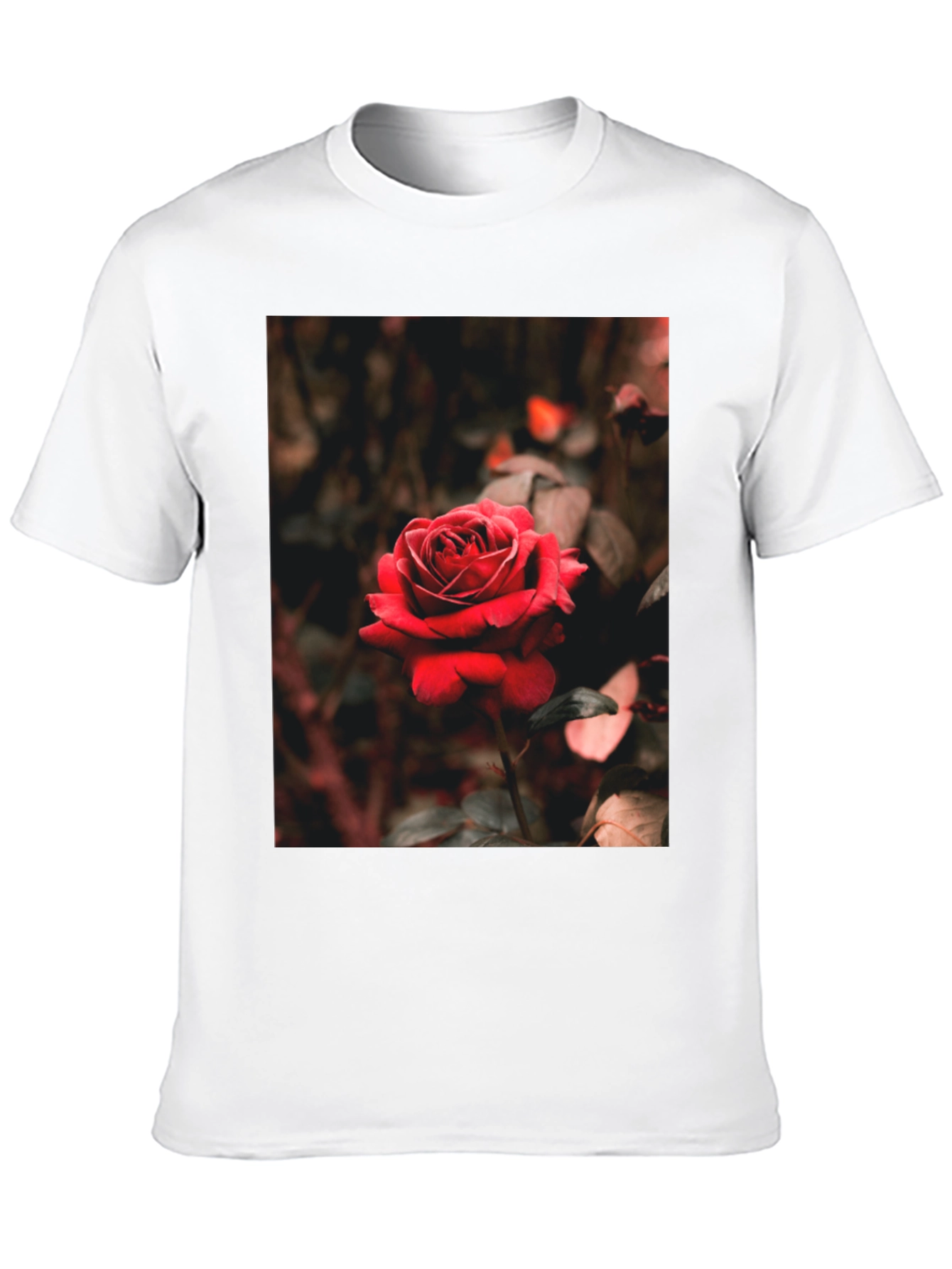 Rose Graphic Tee - Black Cotton T-Shirt