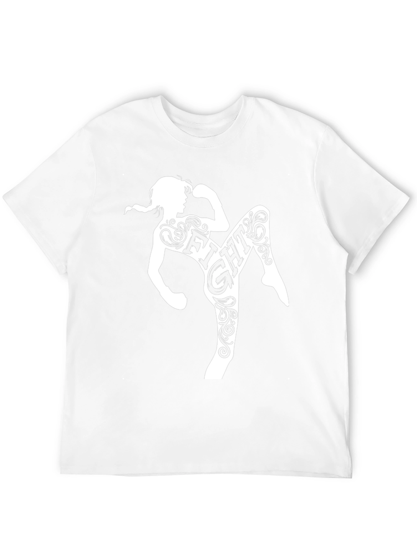 Fight Muay Thai Woman Silhouette Black T-Shirt