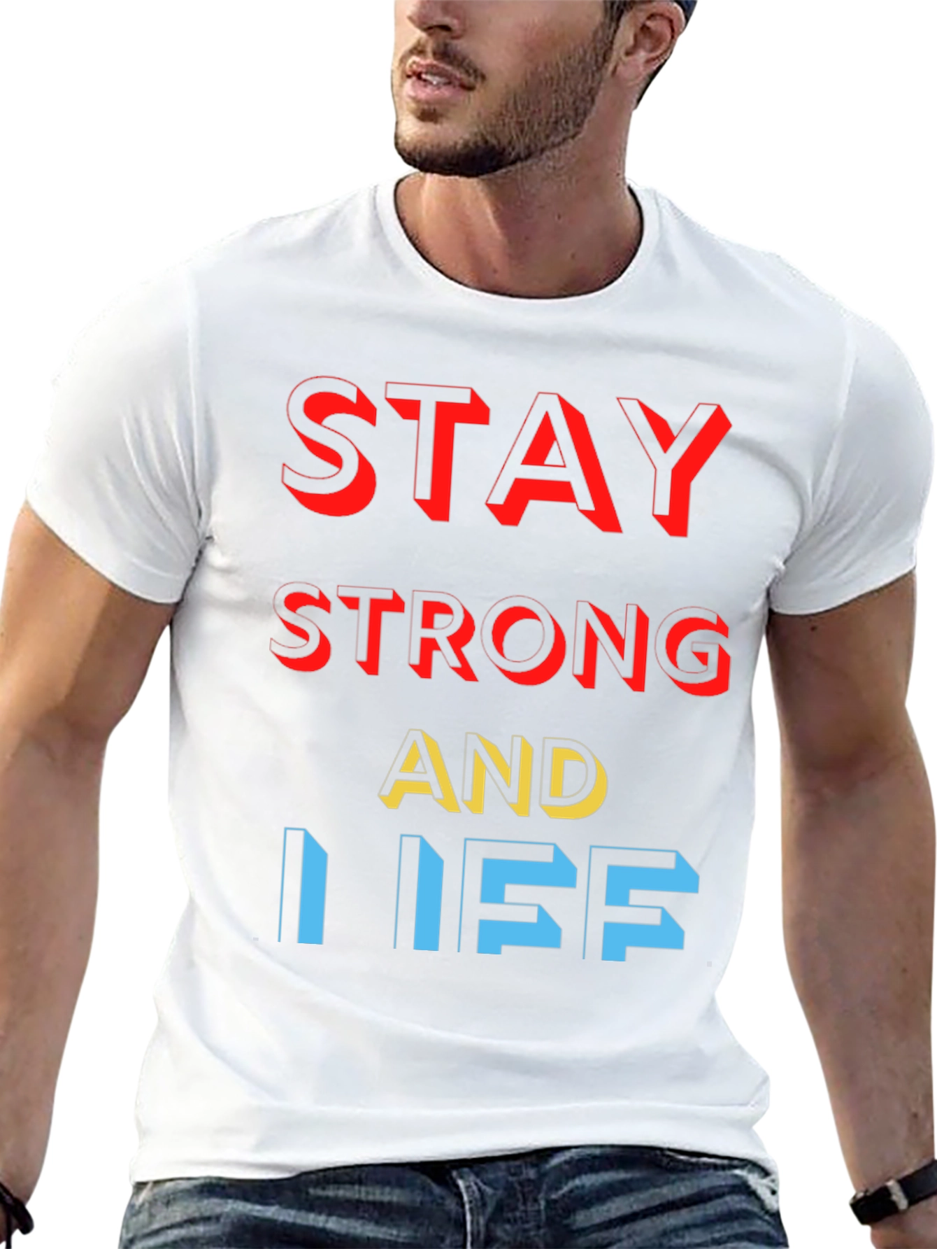 Stay Strong Graphic Tee - Black