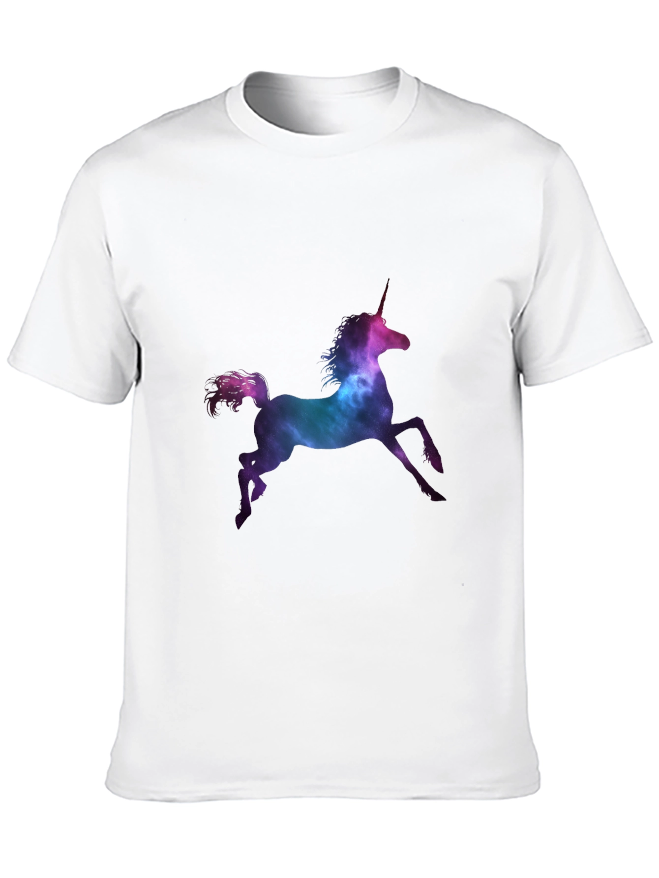 Unicorn Galaxy Print Black T-Shirt