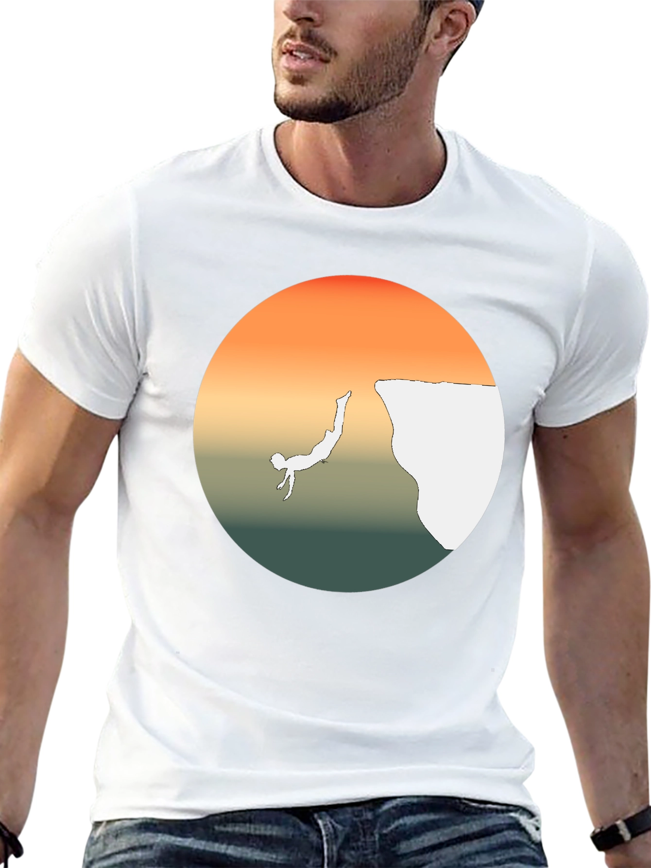 Cliff Diver Graphic Tee - Bold Statement T-Shirt