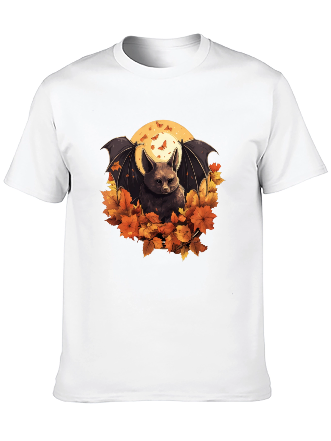 Autumn Bat Graphic Tee - Spooky Season Shirt