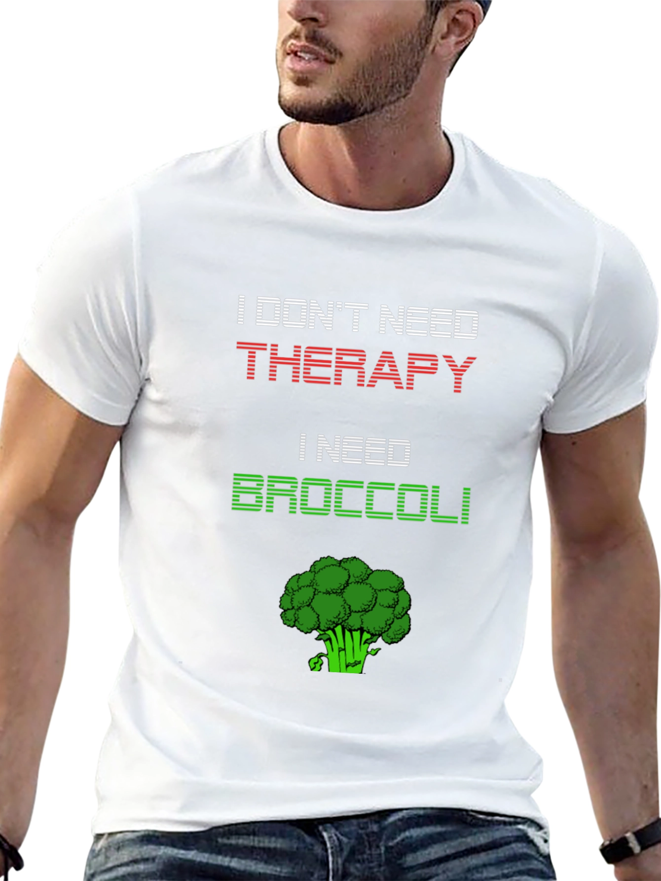 I Need Broccoli T-Shirt - Funny Vegan Tee