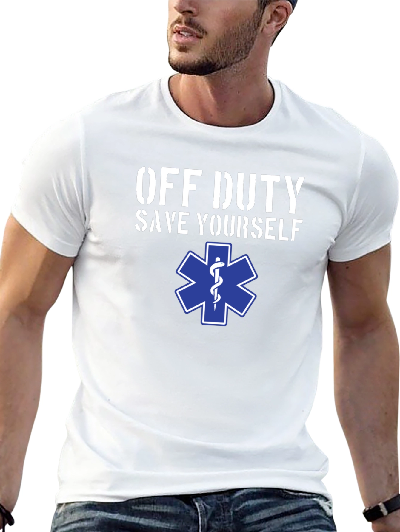 Off Duty Save Yourself EMS Star T-Shirt