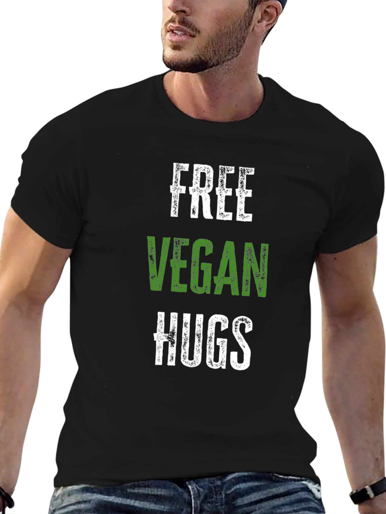 Free Vegan Hugs Graphic T-Shirt - Soft Cotton Tee