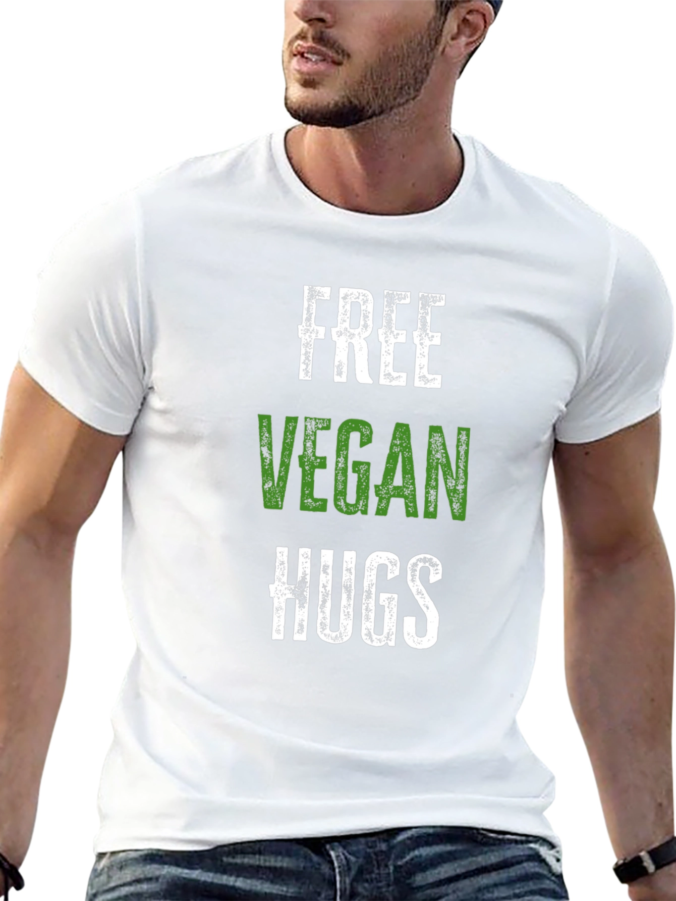 Free Vegan Hugs Graphic T-Shirt - Soft Cotton Tee