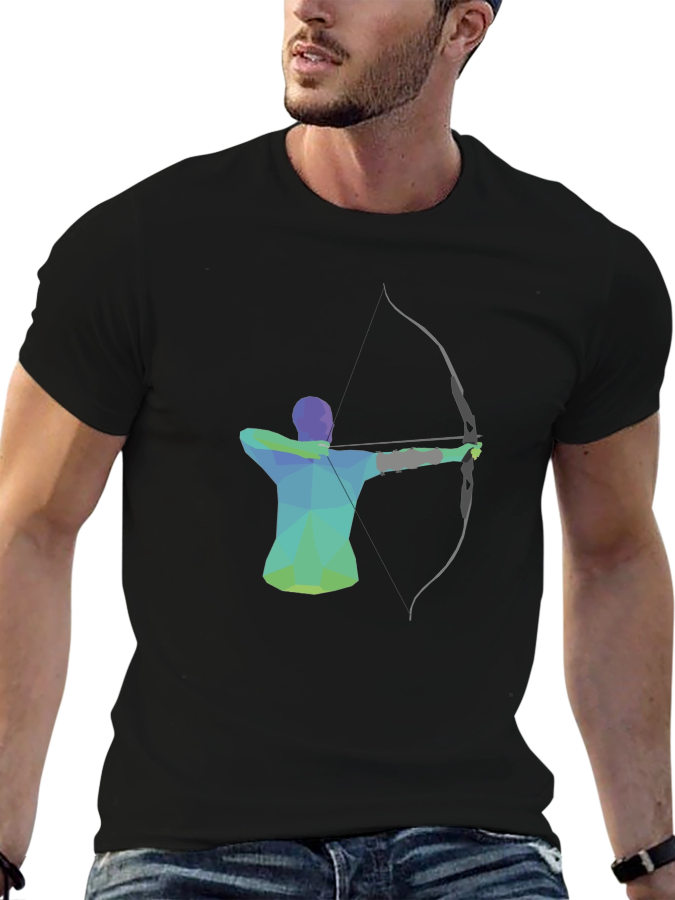 Geometric Archer Black T-Shirt