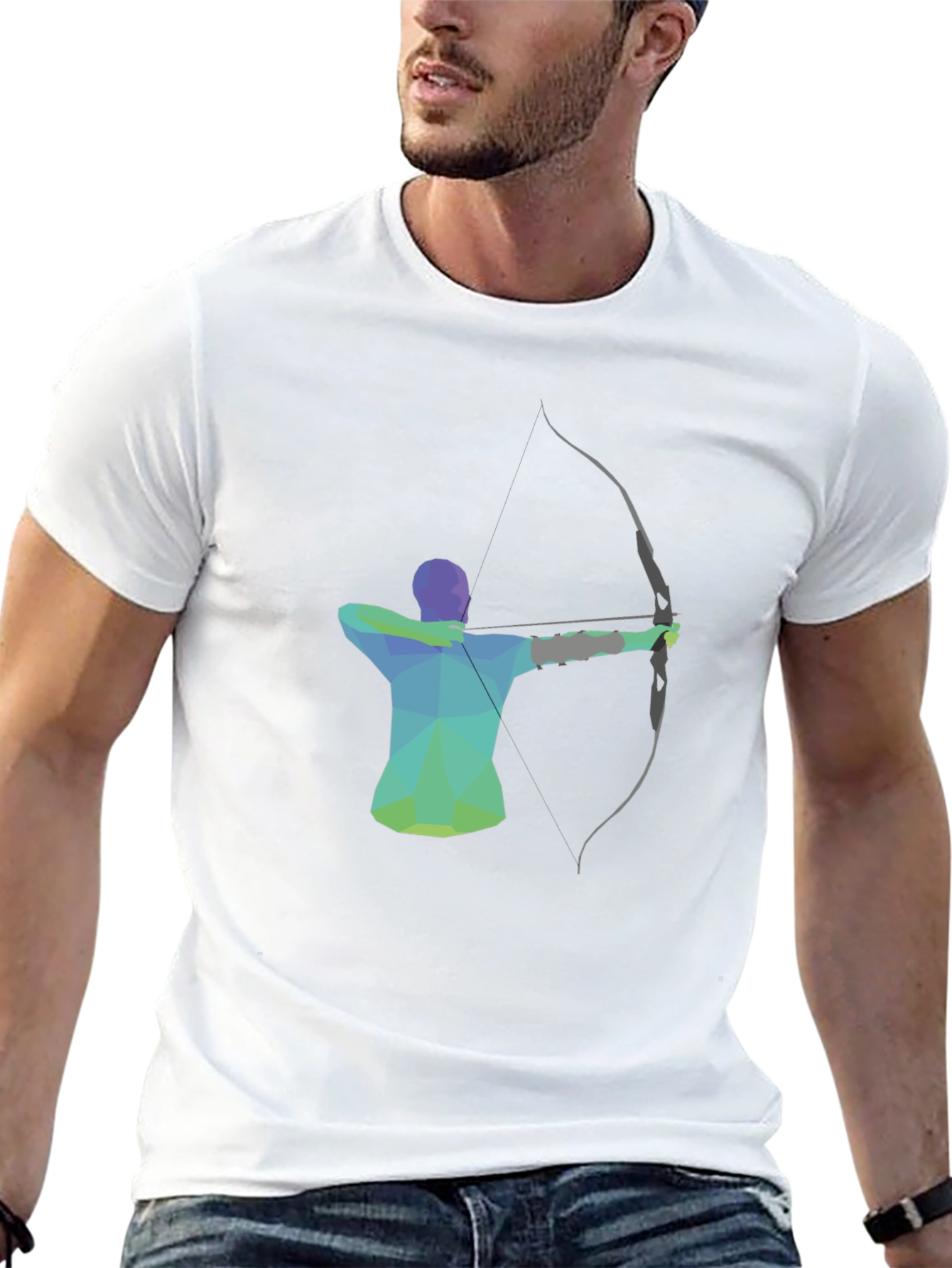 Geometric Archer Black T-Shirt