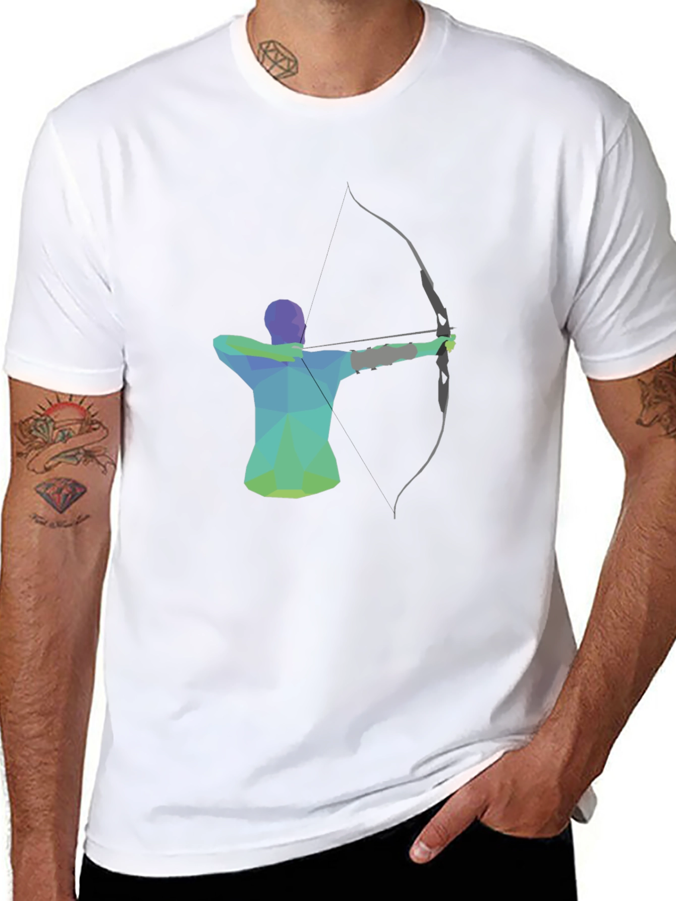 Geometric Archer Black T-Shirt