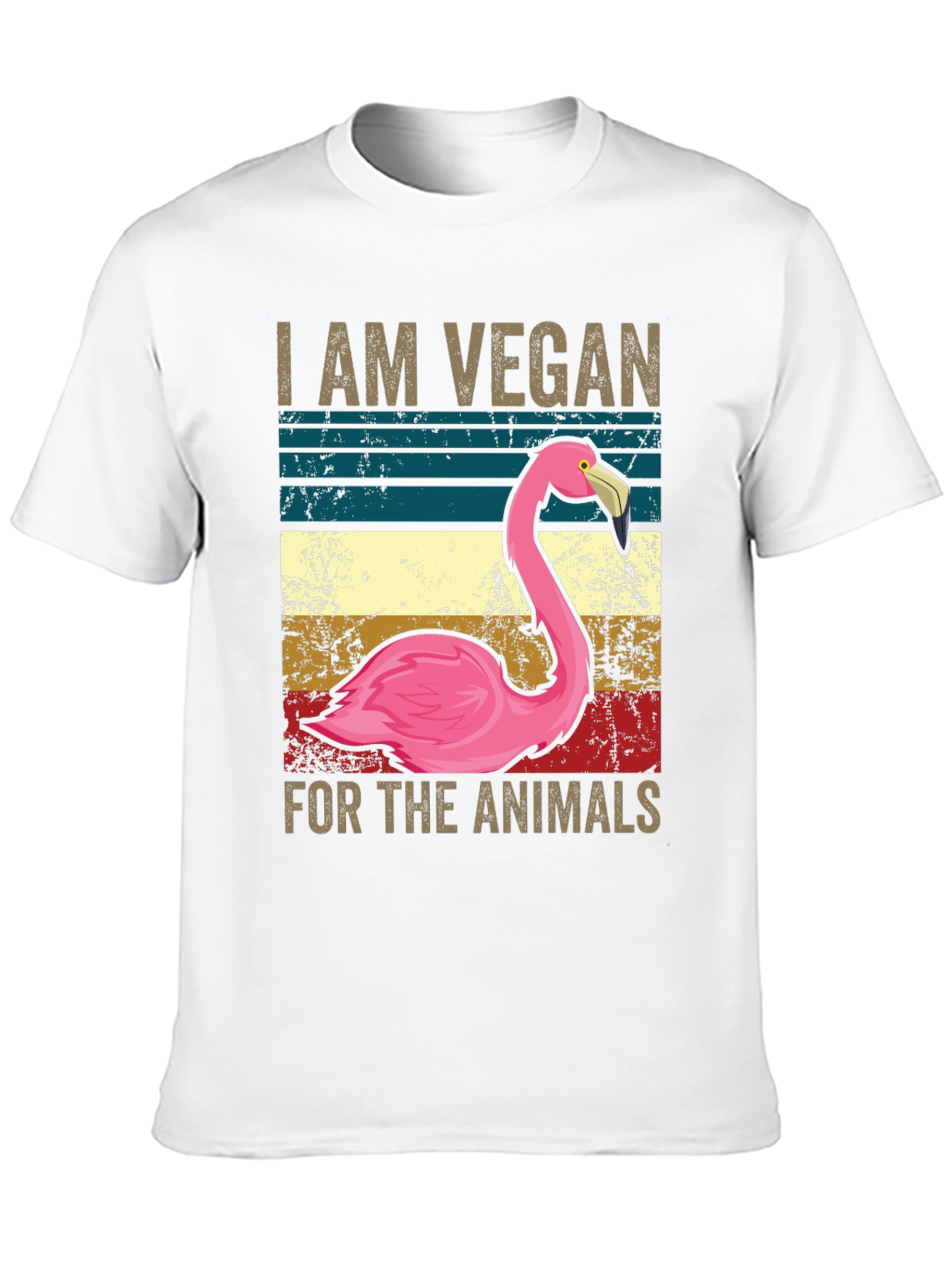 Vegan Flamingo Graphic Tee - Animal Lover Shirt