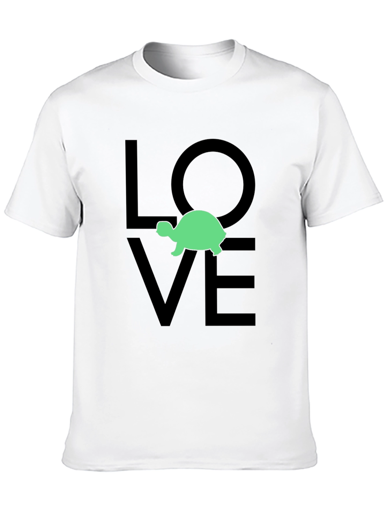Turtle Love Graphic Tee - Black Cotton T-Shirt