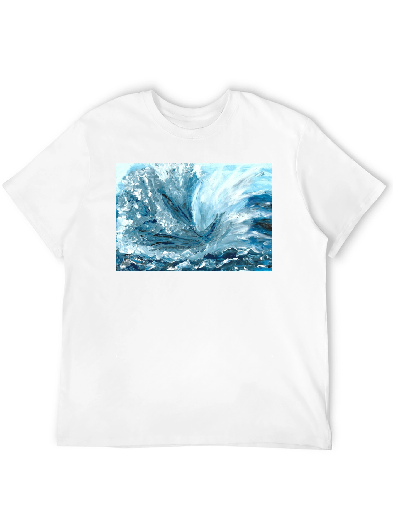 Abstract Wave Art Graphic Tee - Black