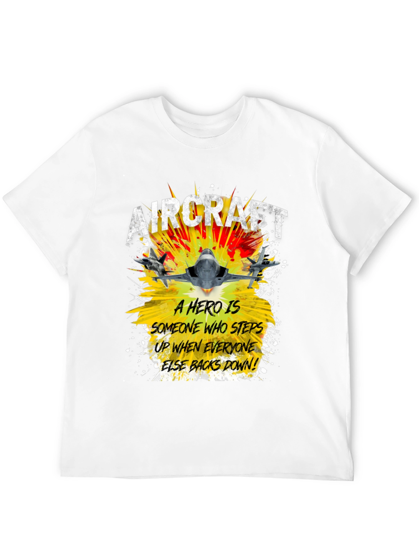 Aircraft Hero Graphic T-Shirt - Step Up Back Down!