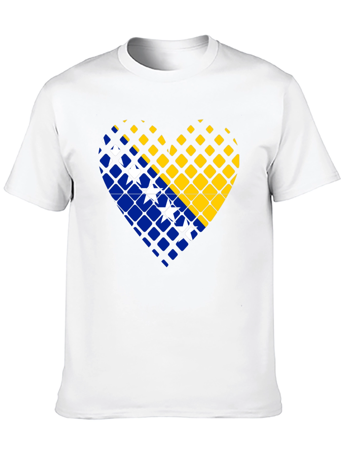 Bosnia Heart Flag T-Shirt - Black