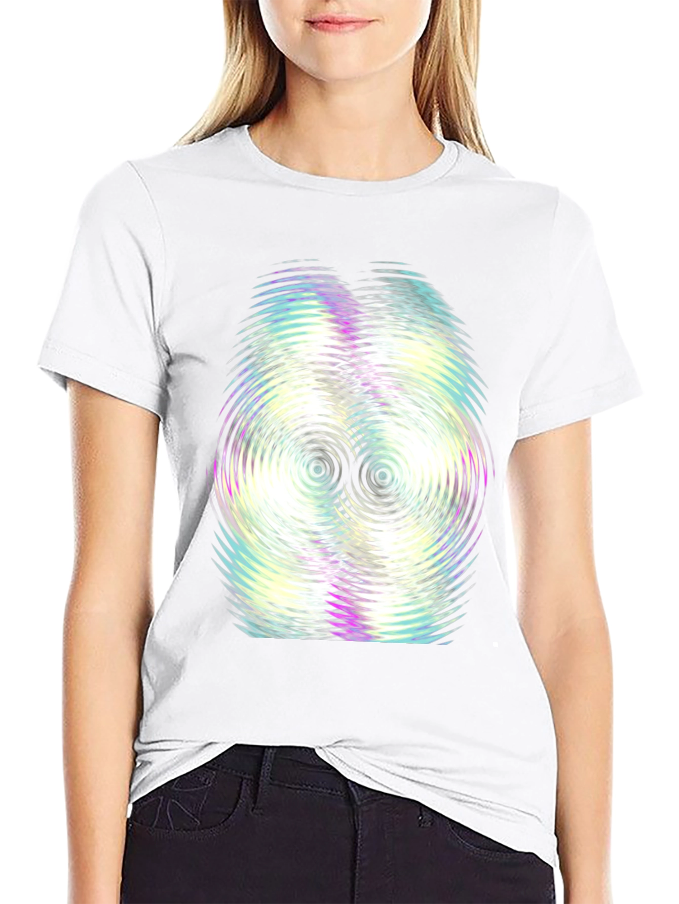 Abstract Ripple Graphic Tee - Black
