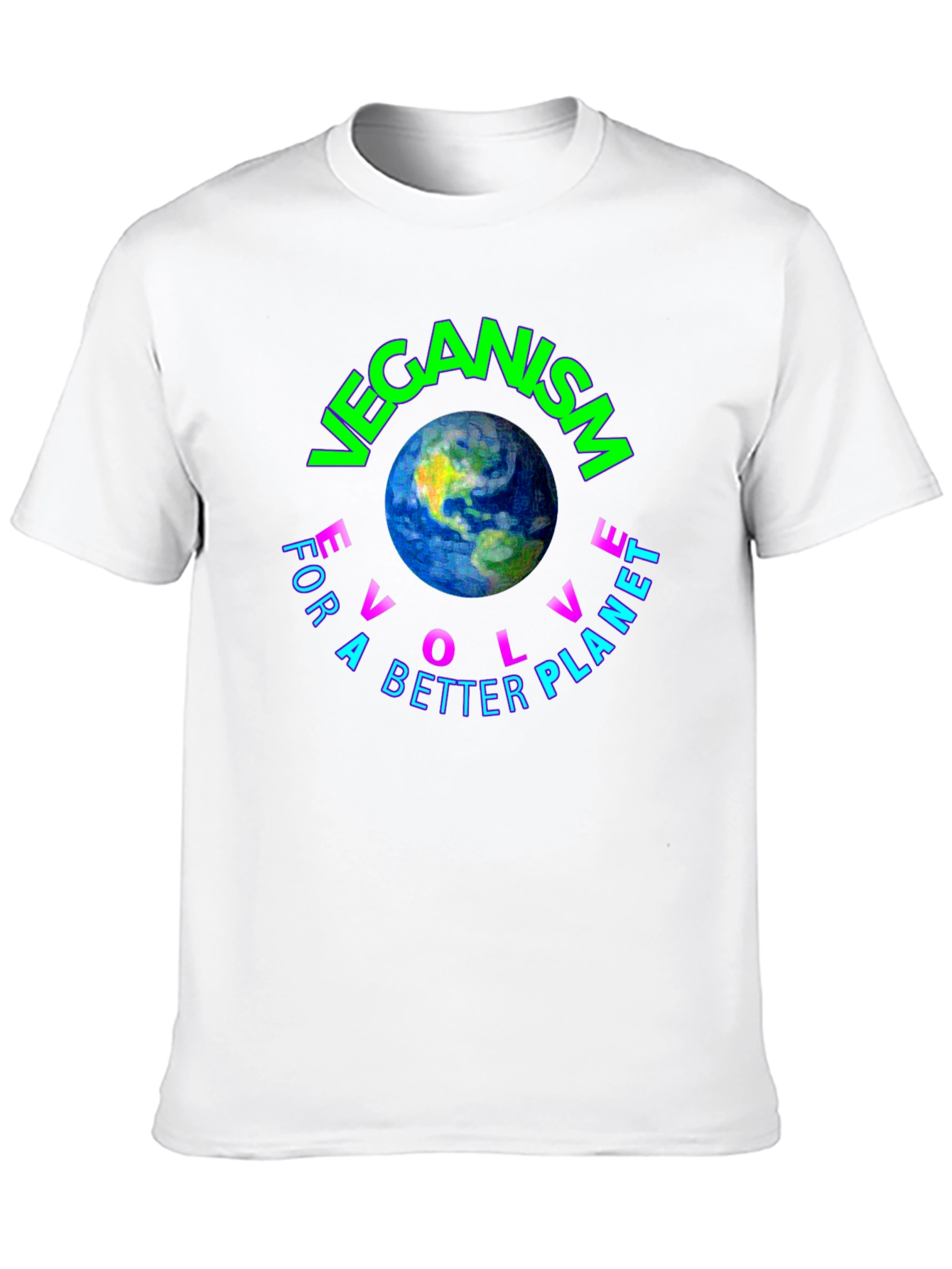 Veganism Evolve Earth Graphic Tee - Unisex