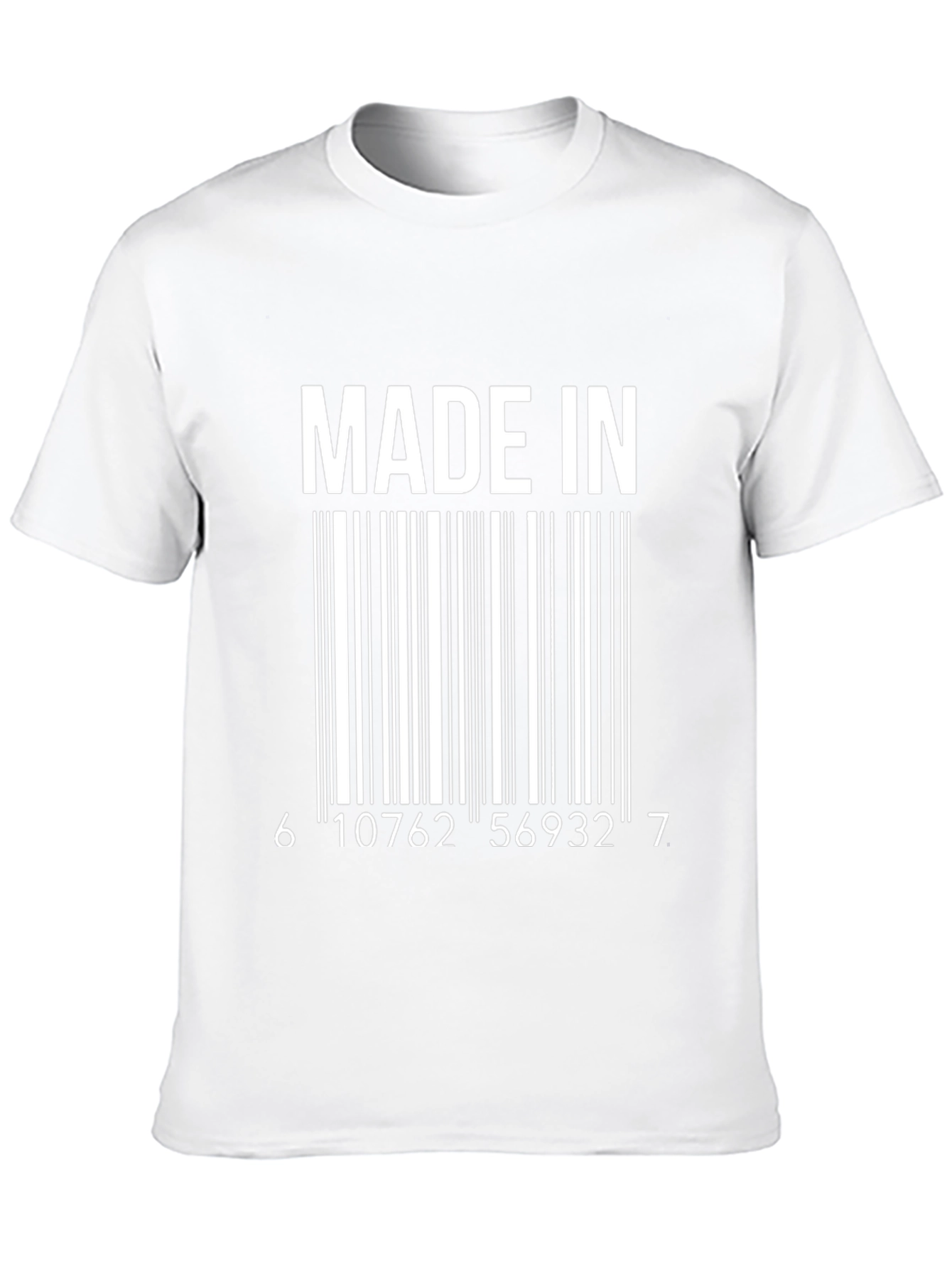 Made In Barcode Graphic Tee - Cool Novelty T-Shirt