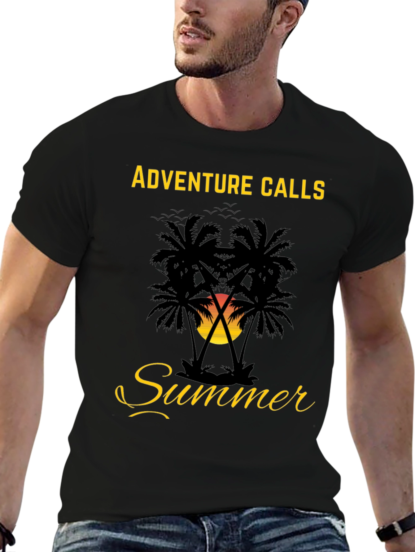 Adventure Calls Summer Palm Tree Graphic Tee