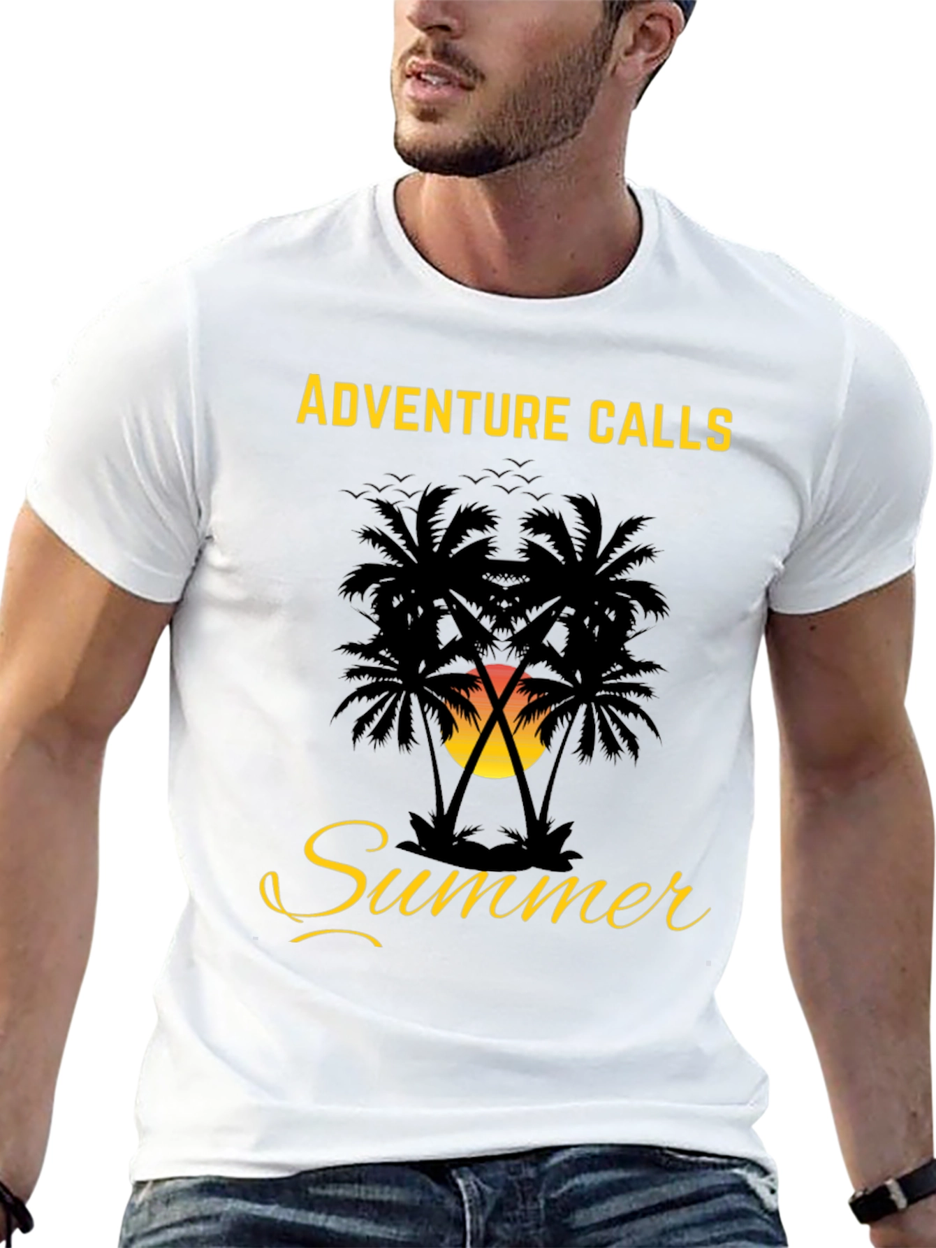 Adventure Calls Summer Palm Tree Graphic Tee