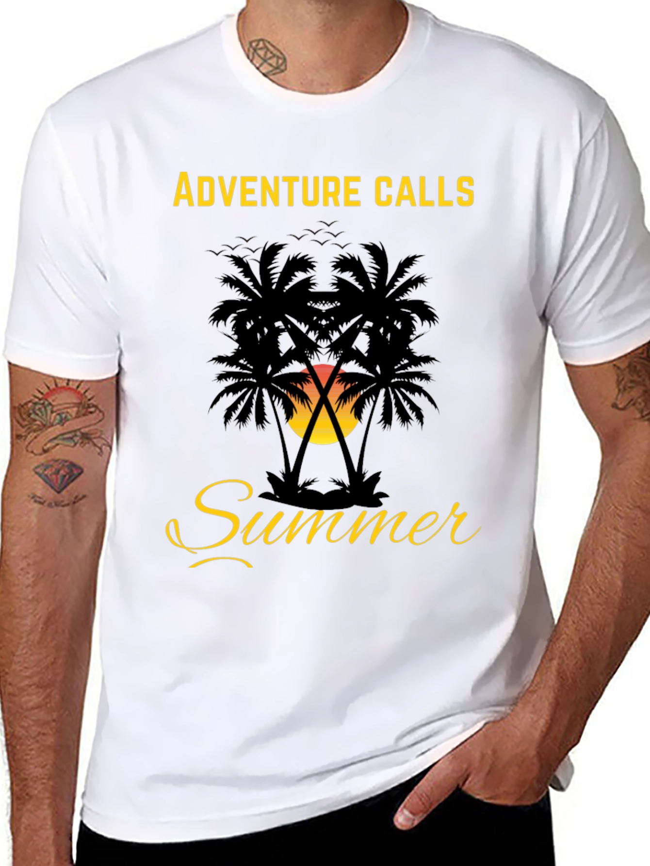 Adventure Calls Summer Palm Tree Graphic Tee