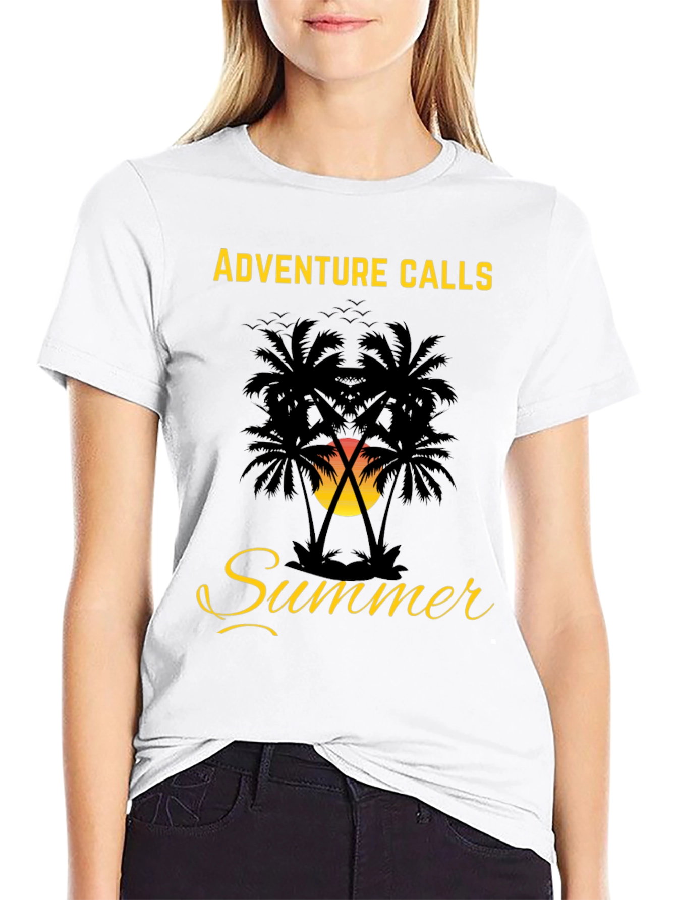 Adventure Calls Summer Palm Tree Graphic Tee