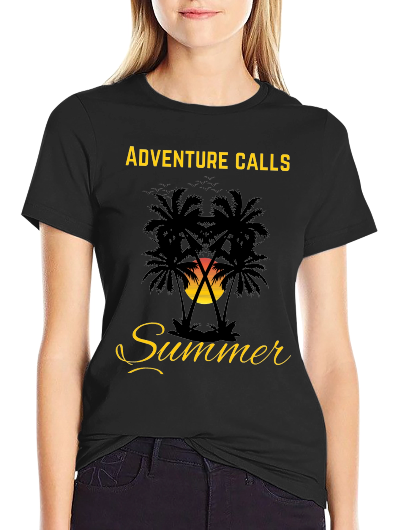 Adventure Calls Summer Palm Tree Graphic Tee