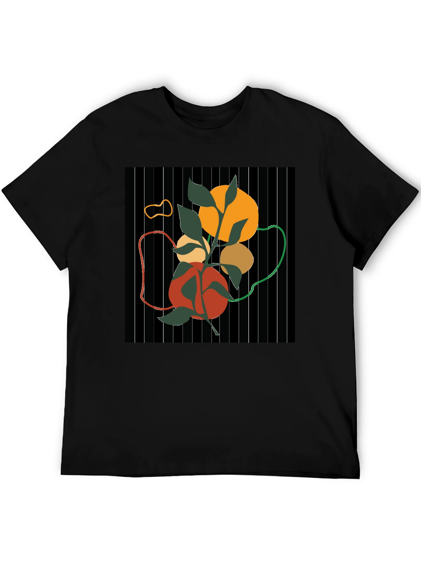 Abstract Nature Graphic Black T-Shirt