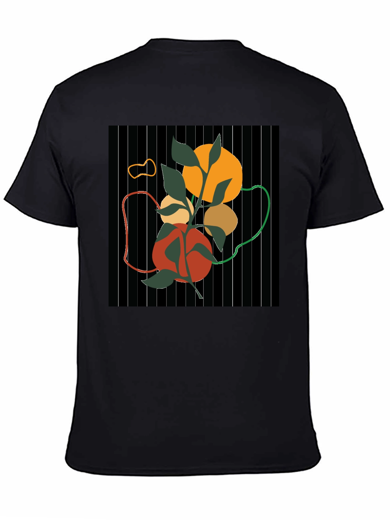 Abstract Nature Graphic Black T-Shirt